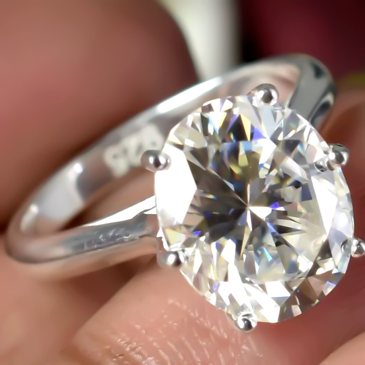6.50 Ct Oval Cut Off White Moissanite Ring in Anniversary Gift Her 18K Gold Plated 18K Gold Plated