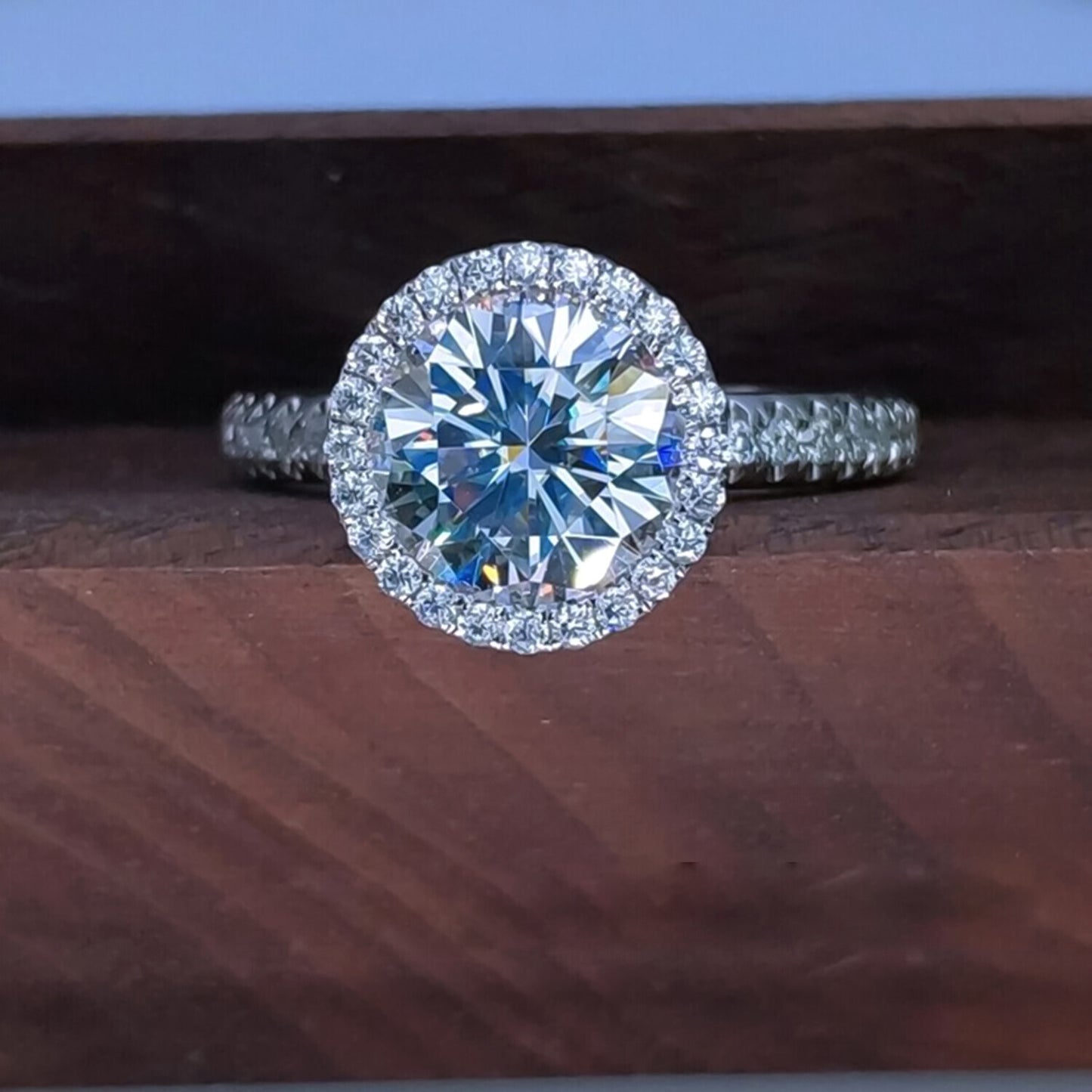 3.25 Ct Round Off White Moissanite Solitaire Ring in – Gift Pick 18K Gold Plated Ve 18K Gold Plated