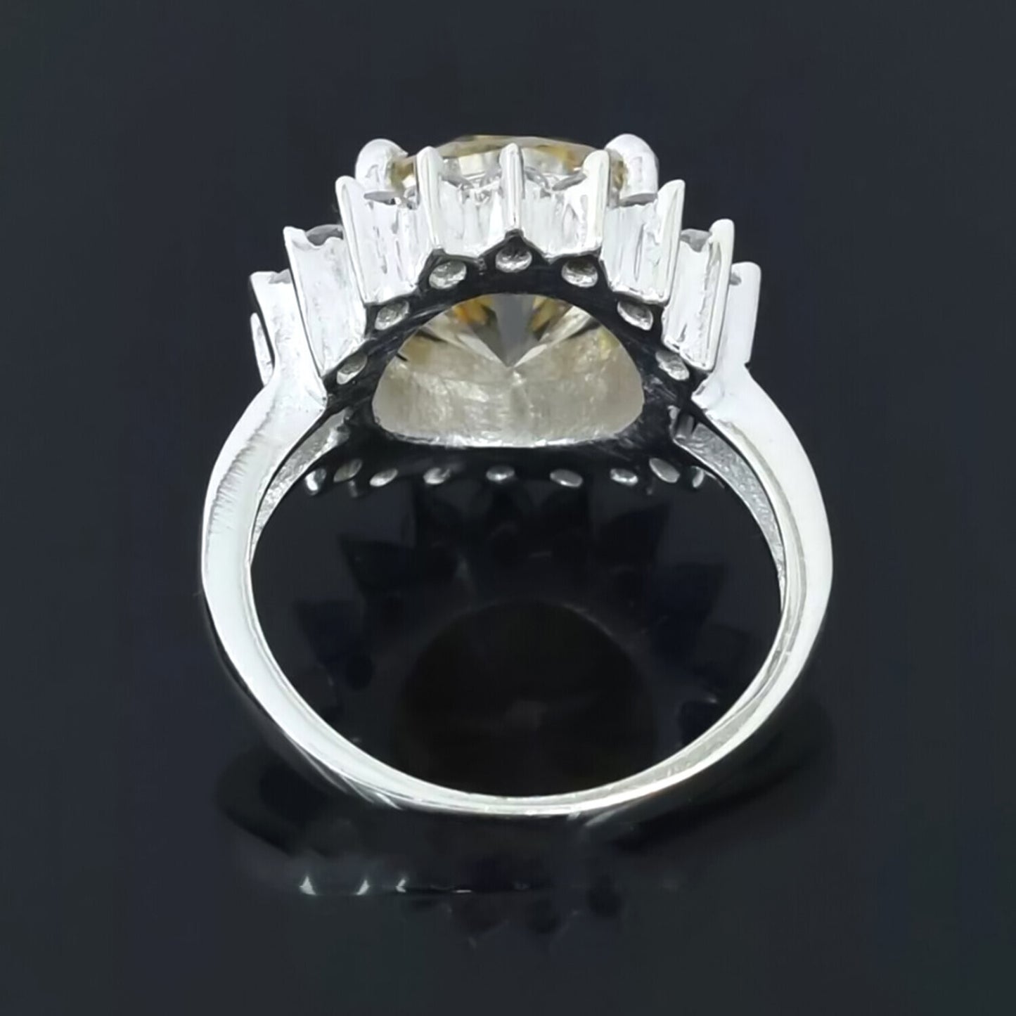 5.40 Ct Champagne Solitaire Moissanite Ring in – 4th of July Gift 18K Gold Plated V 18K Gold Plated