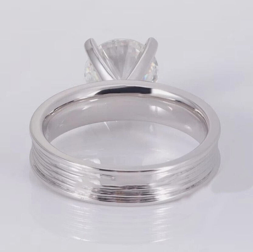 2.80 Ct Certified Round White Moissanite Ring – Gift for Anniversary 18K Gold Plate 18K Gold Plated