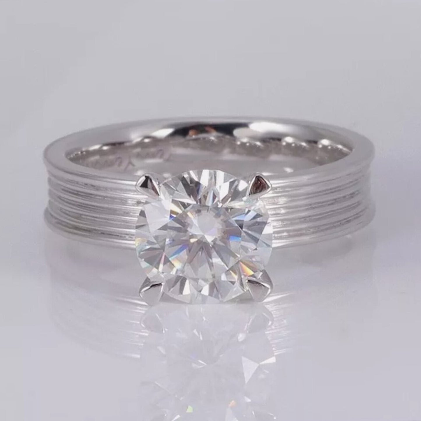 2.80 Ct Certified Round White Moissanite Ring – Gift for Anniversary 18K Gold Plate 18K Gold Plated