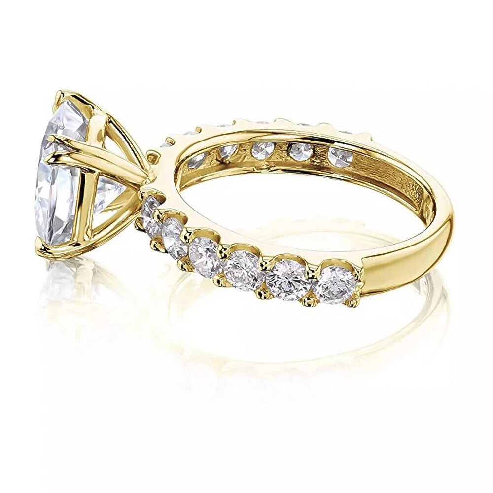 2.60 Ct Moissanite Ring in Great Shine Birthday Gift for Women 18K Gold Plated Verm 18K Gold Plated