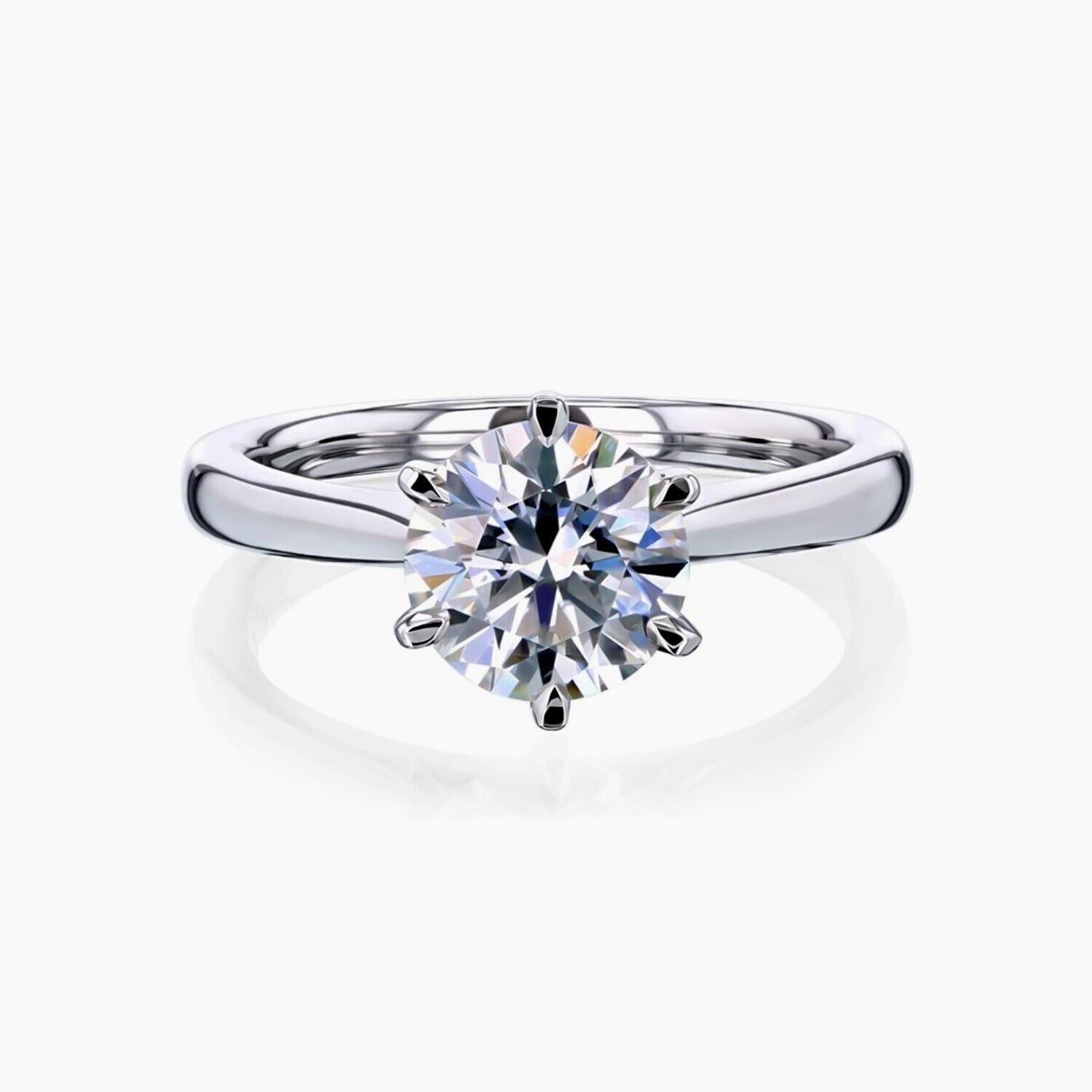 1 Ct Moissanite Solitaire Ring Minimalist Gift for Girlfriend Birthday 18K Gold Pla 18K Gold Plated