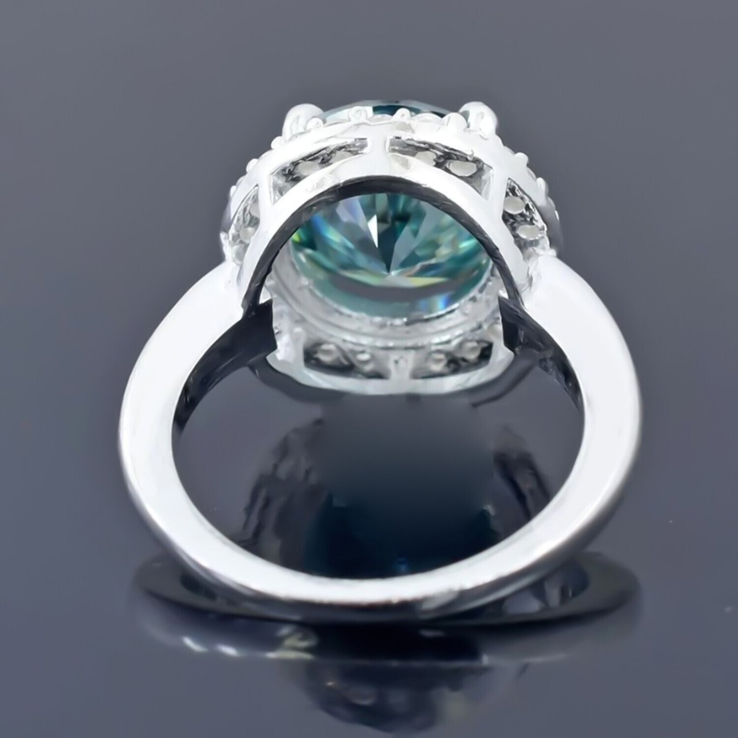 4.40 Ct Blue Moissanite Ring July Birthday Gift for Her Sparkling Look 18K Gold Pla 18K Gold Plated