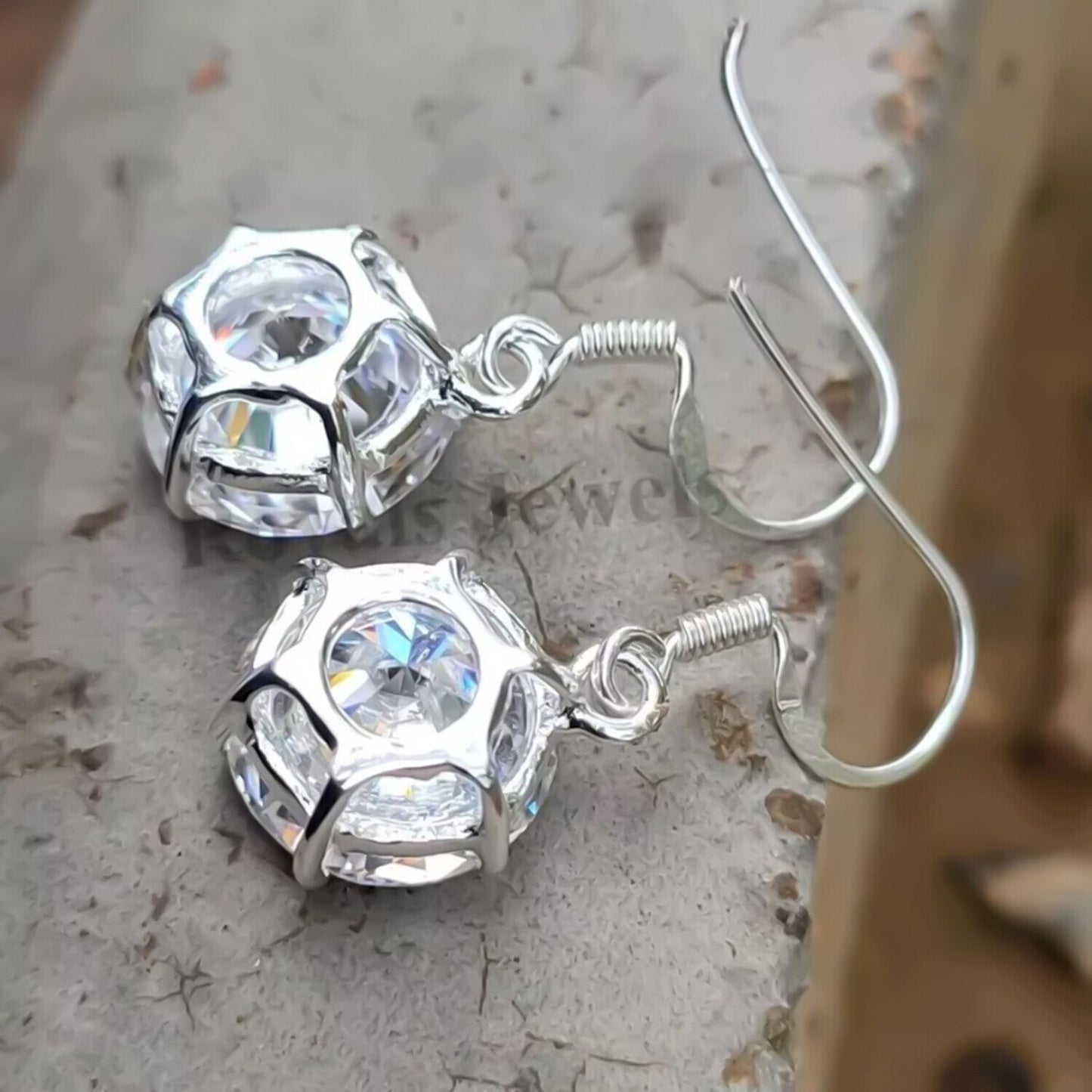 7.00 Ct White Moissanite Earrings Gold Vermeil Festival Gift Sparkling Look