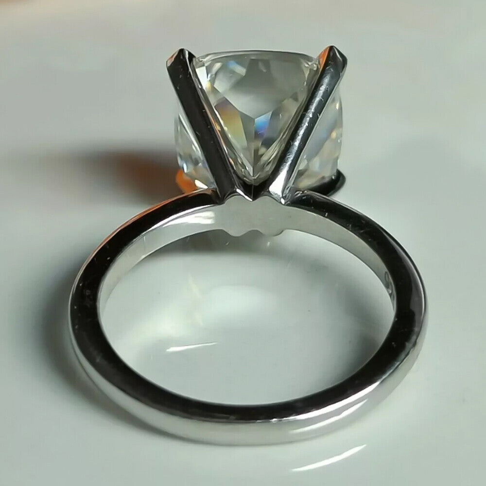 2.60 Ct Cushion Cut Off White Moissanite Solitaire Ring in – Rare 18K Gold Plated V 18K Gold Plated
