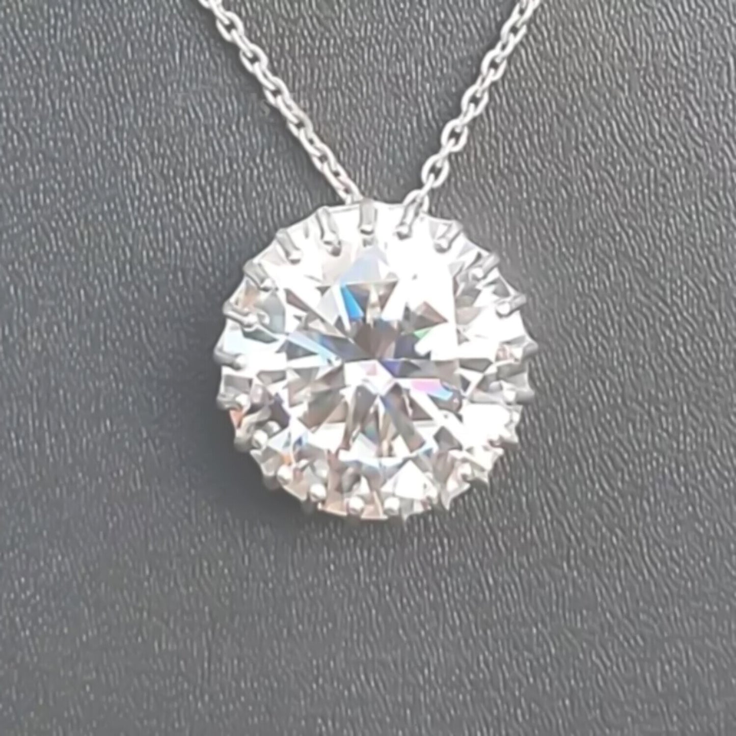 16 Ct Certified F VS1 Moissanite Pendant in Gold Vermeil –Jewelry for Women - GEMHUB & CO.