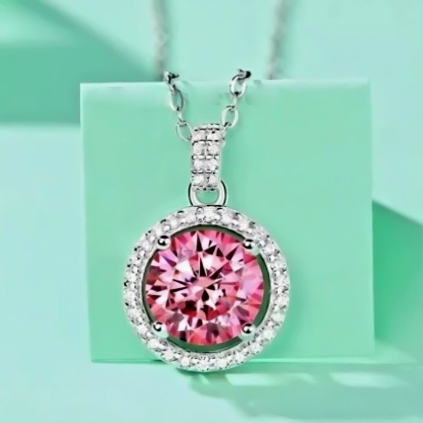 2.50Ct Certified Pink Moissanite Pendant in Gold Vermeil Gift for Birthday - GEMHUB & CO.
