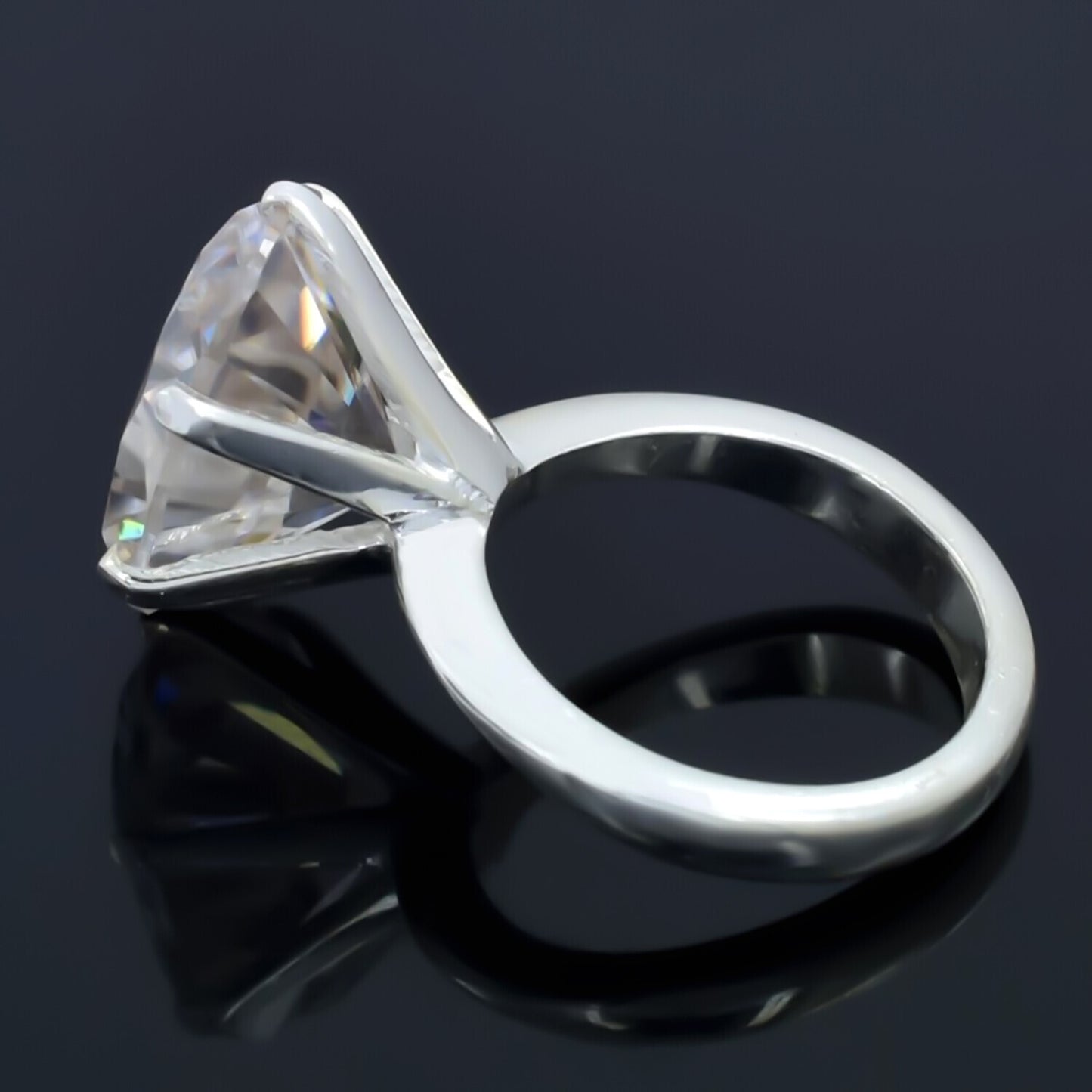 9.75 Ct Certified White Moissanite Solitaire Ring – Romantic Gift for Spouse 18K Go 18K Gold Plated