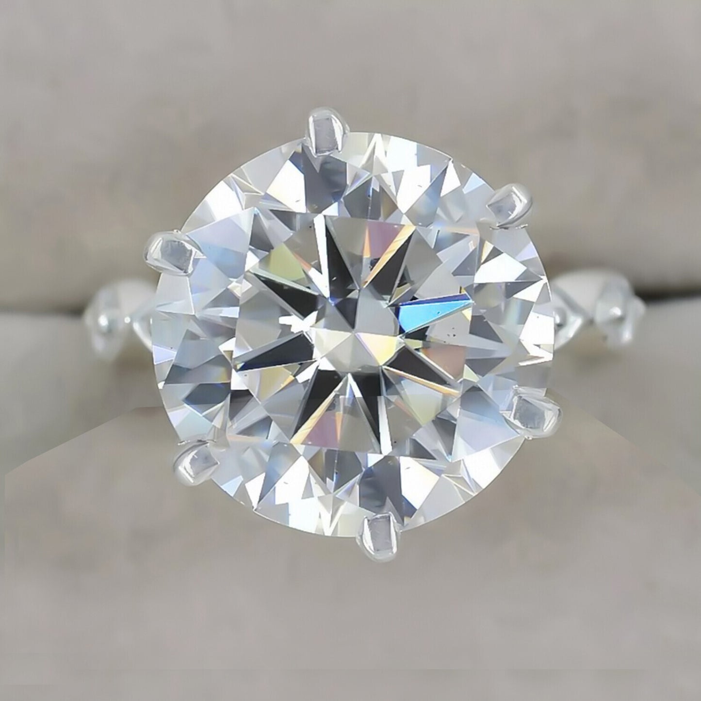 9.00 Ct Certified White Moissanite Solitaire Ring – Anniversary Gift for Wife 18K G 18K Gold Plated