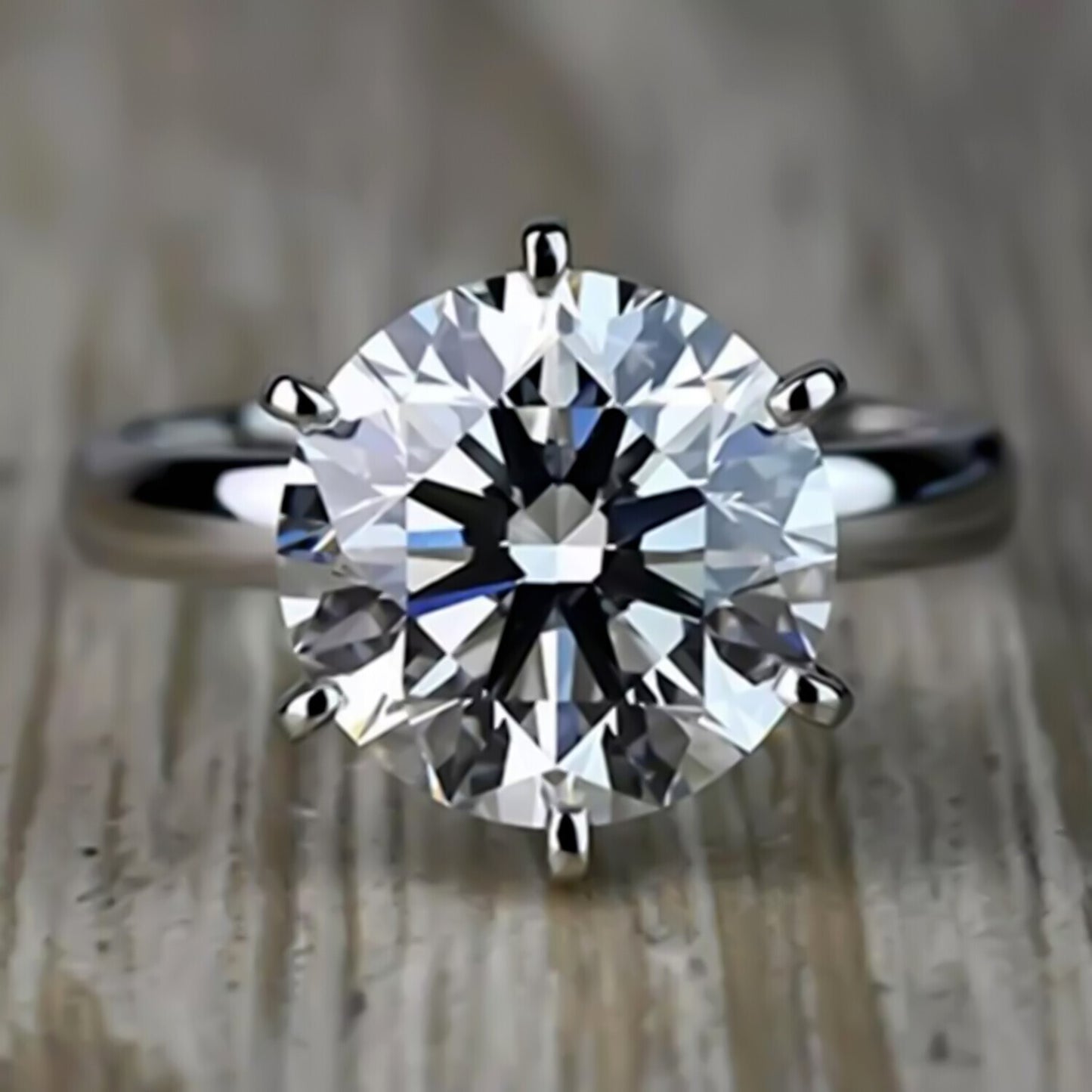 7.50 Ct White Moissanite Ring in – Elegant Jewelry for Mom's Gift 18K Gold Plated V 18K Gold Plated