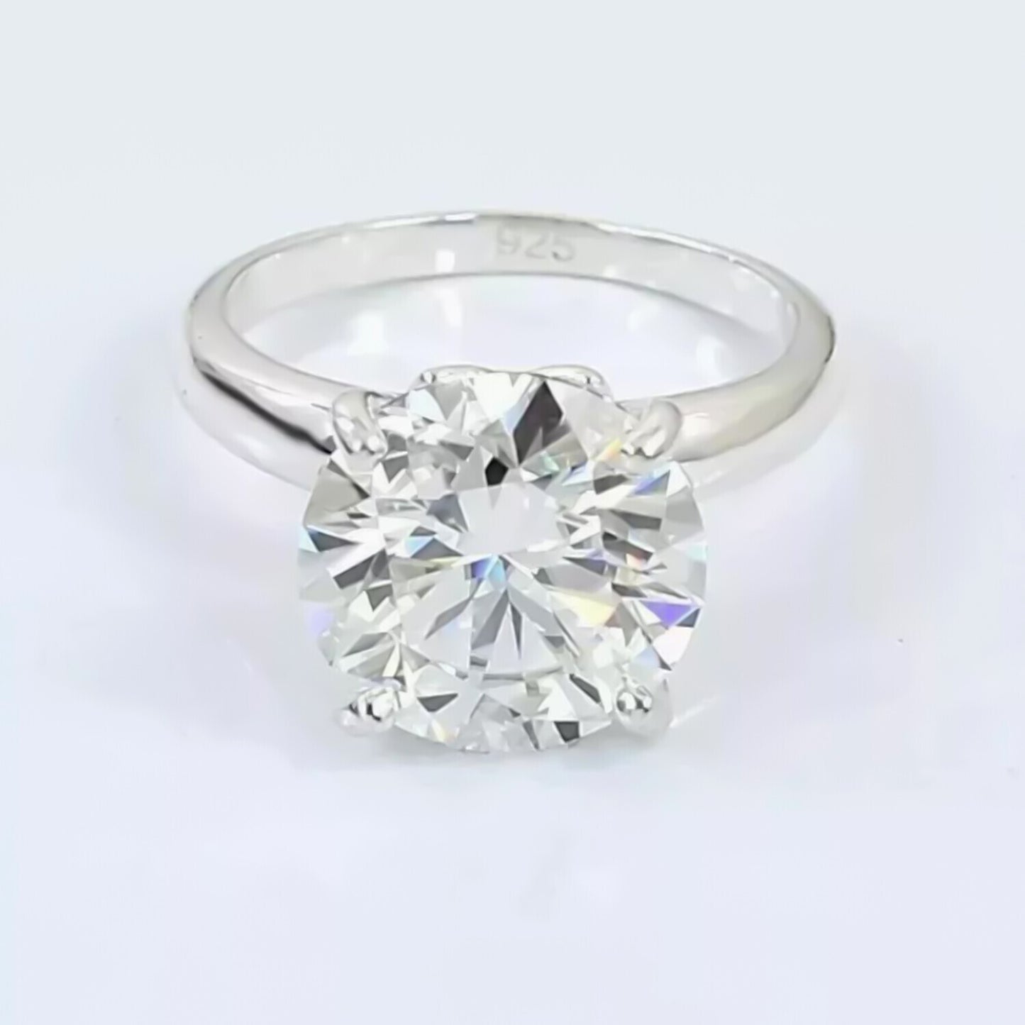 5.05 Ct Certified Round White Moissanite Solitaire Ring in – Gift 18K Gold Plated V 18K Gold Plated