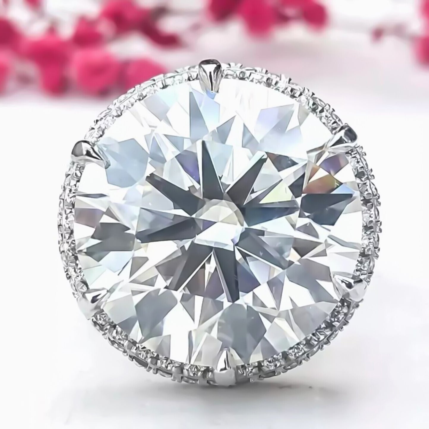 25.50 Ct Certified White Moissanite Solitaire Ring in – Gift for Dad 18K Gold Plate 18K Gold Plated