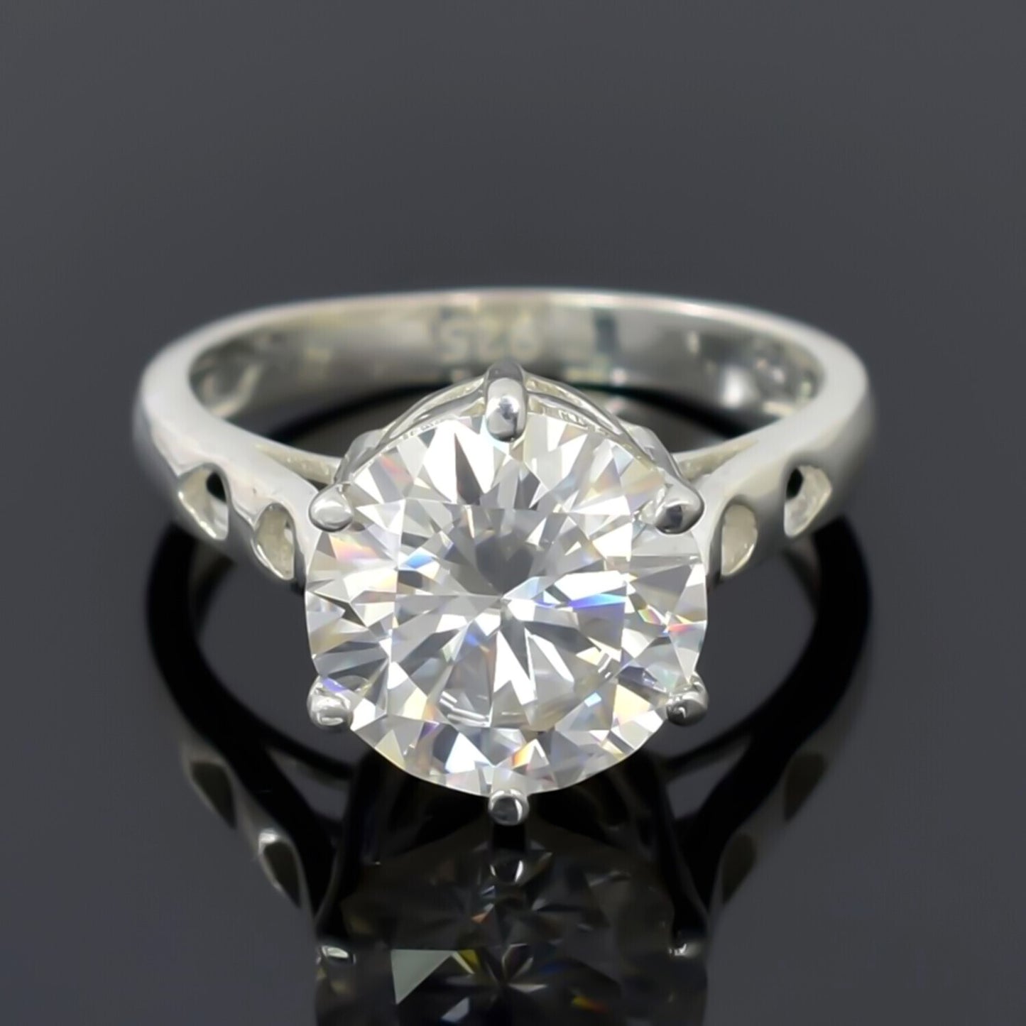 3.65 Ct Certified White Moissanite Ring in – Christmas Gift Jewelry 18K Gold Plated