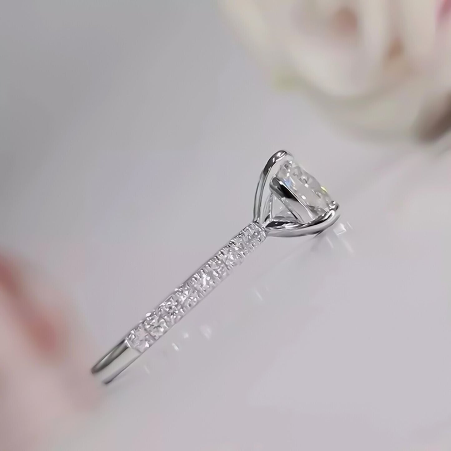 2.50 Ct Certified White Moissanite Ring – Elegant Women’s Jewelry in 18K Gold Plate 18K Gold Plated