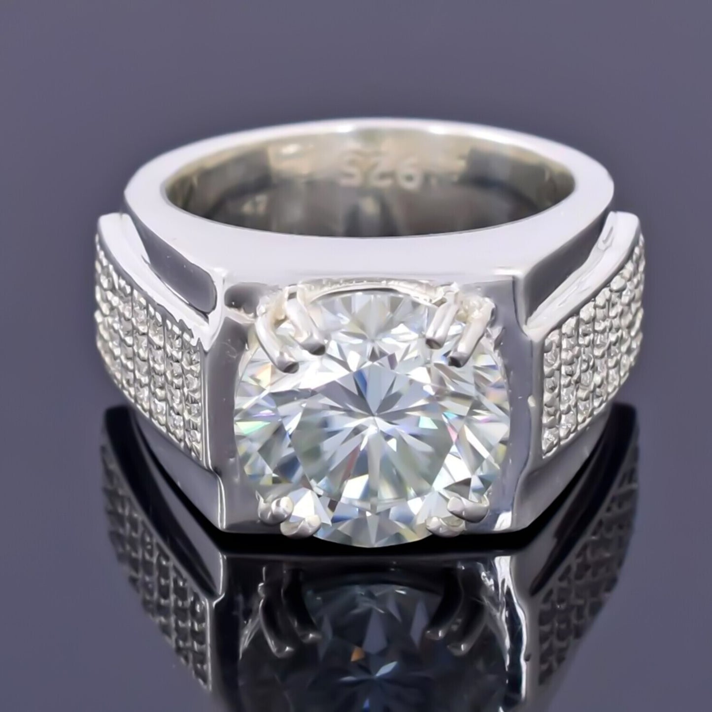 4.90 Ct Certified White Moissanite Ring – Wedding Jewelry in 18K Gold Plated Vermei 18K Gold Plated