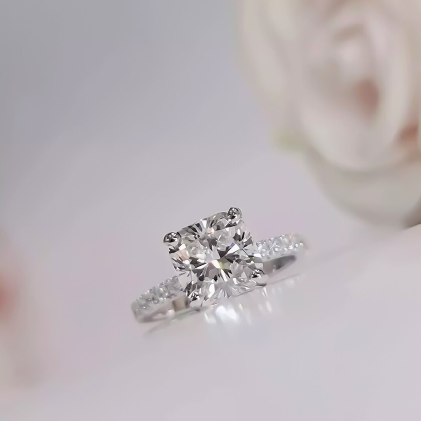 2.50 Ct Certified White Moissanite Ring – Elegant Women’s Jewelry in 18K Gold Plate 18K Gold Plated