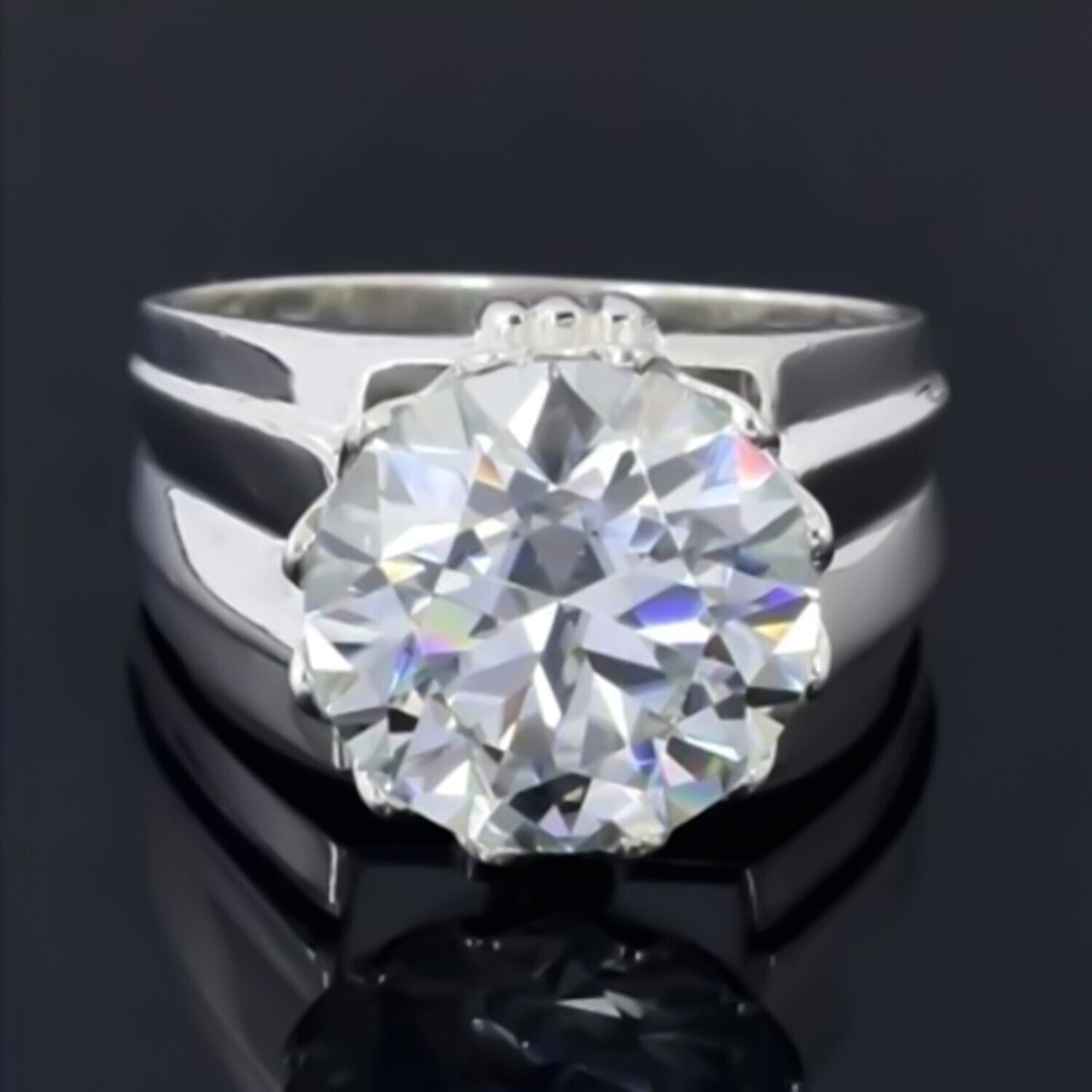 Certified Natural 3.65 Ct Moissanite Solitaire Ring in Jewelry Gift 18K Gold Plated