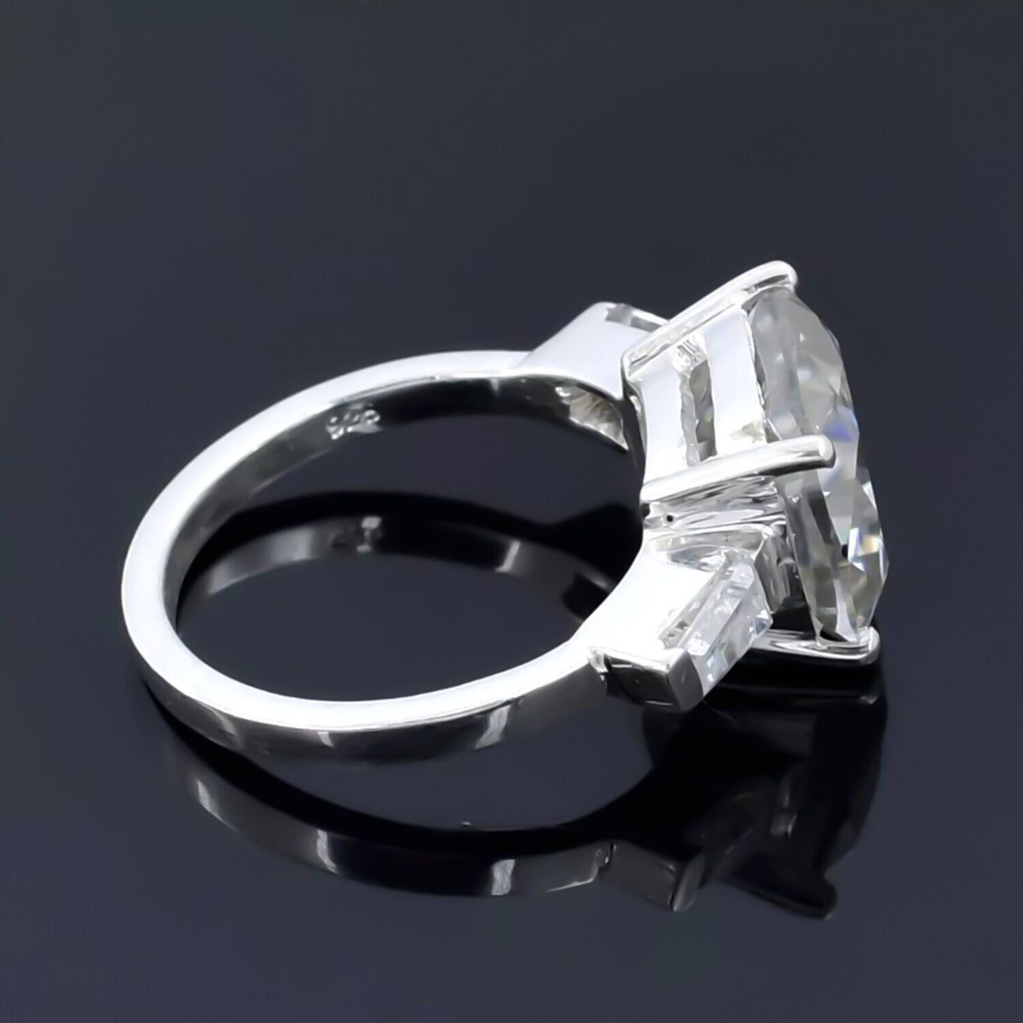 Certified 4.10 Ct Natural Cushion Cut Moissanite Ring in for Women 18K Gold Plated 18K Gold Plated