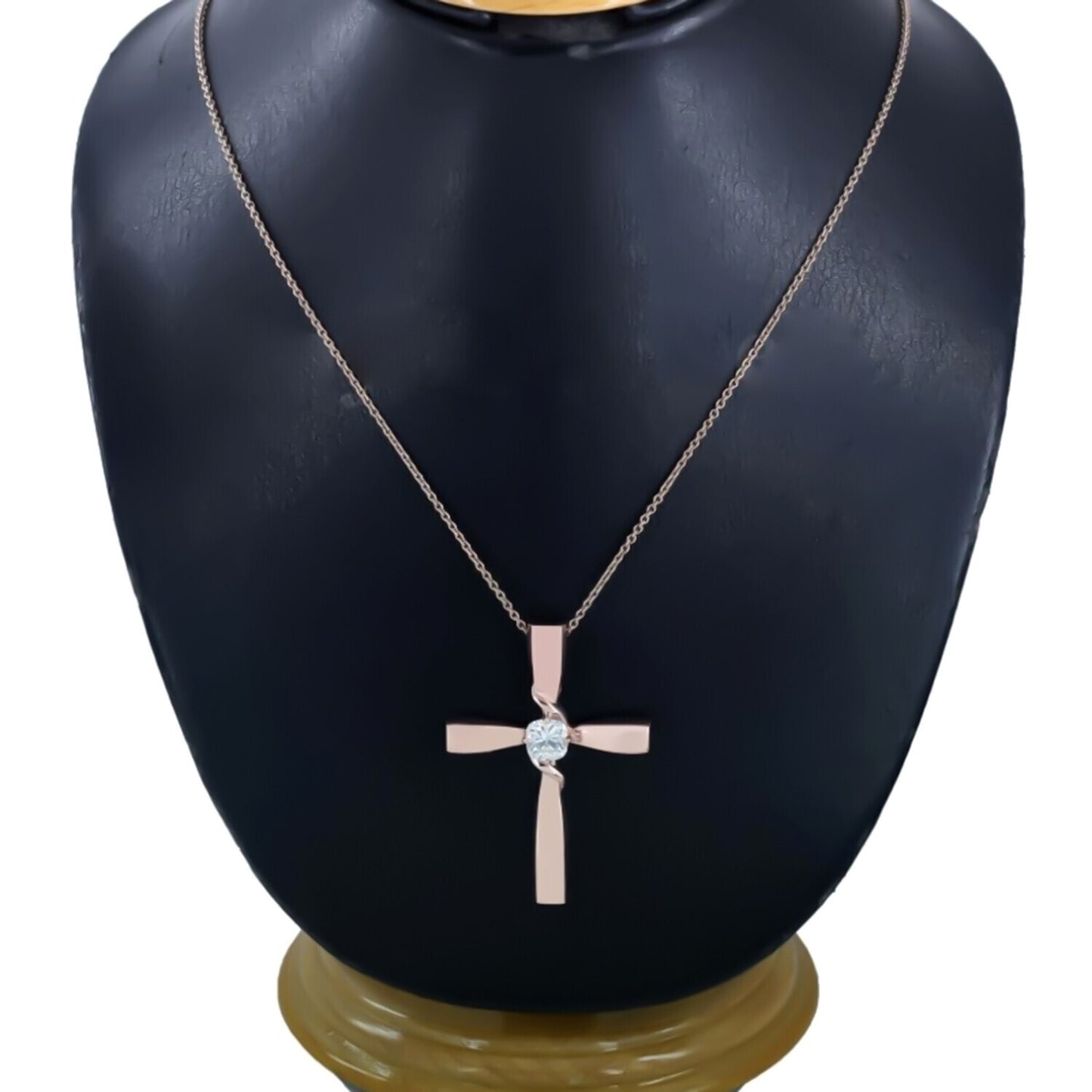 2.10 Ct Cross Moissanite Pendant in Certified for Holiday Gift 18K Gold Plated Verm 18K Gold Plated