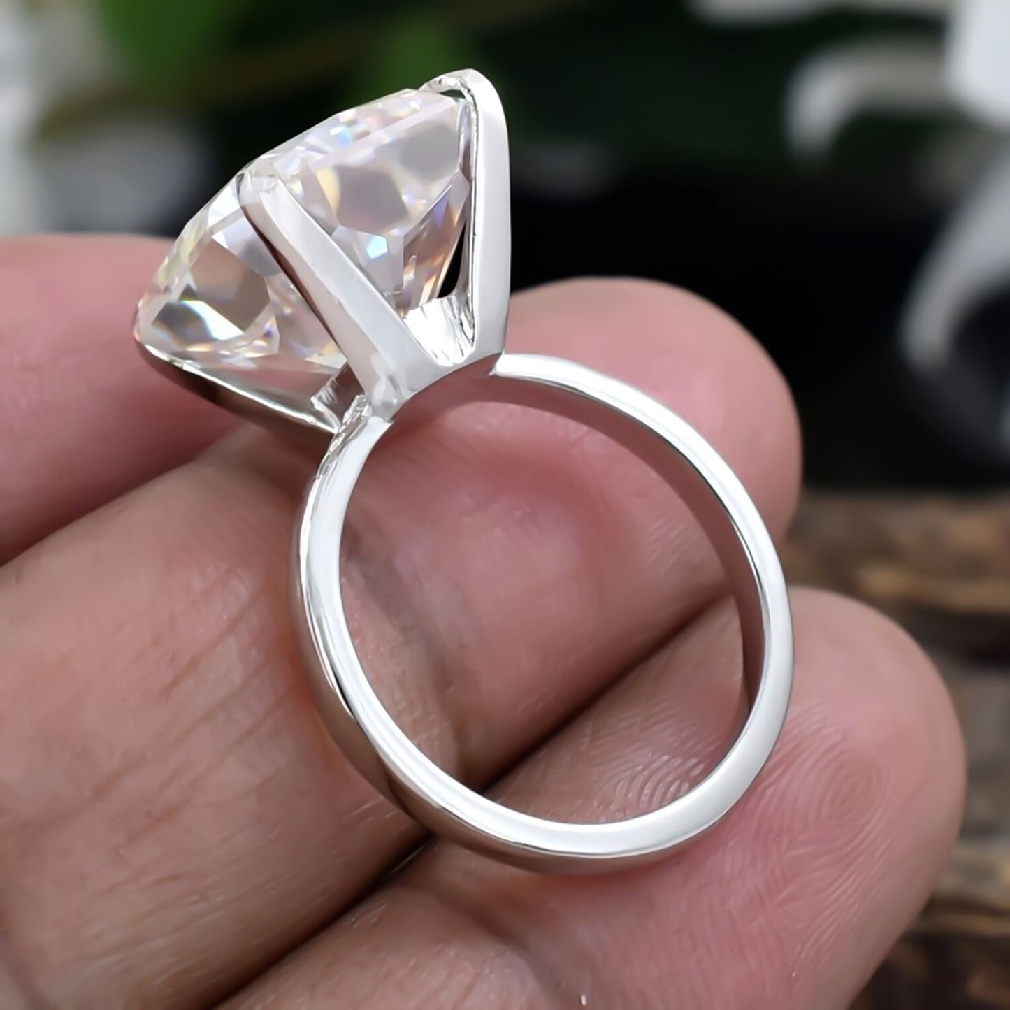 4.5ct Natural Champagne Moissanite Ring VS1 Certified For Love 18K Gold Plated Verm 18K Gold Plated