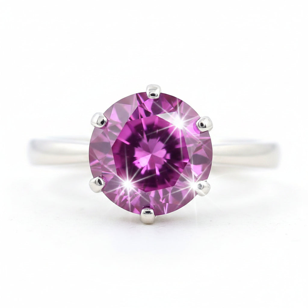 2ct Certified VVS Pink Moissanite Ring Jewelry Gift For Her Love 18K Gold Plated Ve 18K Gold Plated