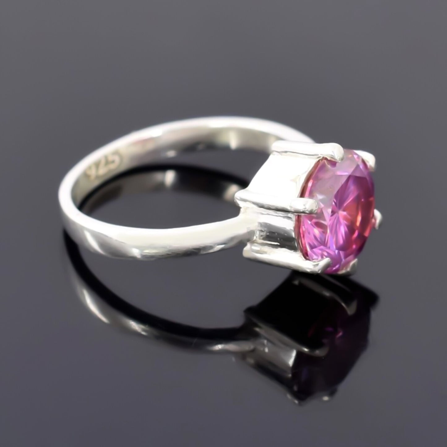 2ct Certified VVS Pink Moissanite Ring Jewelry Gift For Her Love 18K Gold Plated Ve 18K Gold Plated