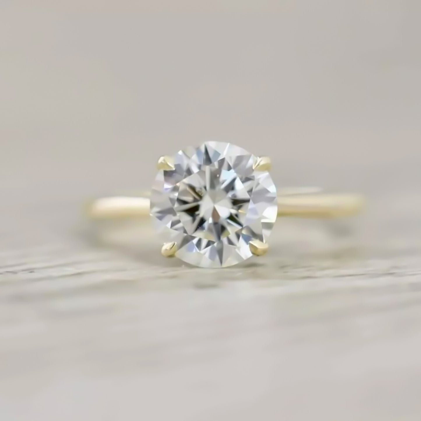 3.4ct Certified White Moissanite VS1 Ring For Anniversary Gift 18K Gold Plated Verm 18K Gold Plated