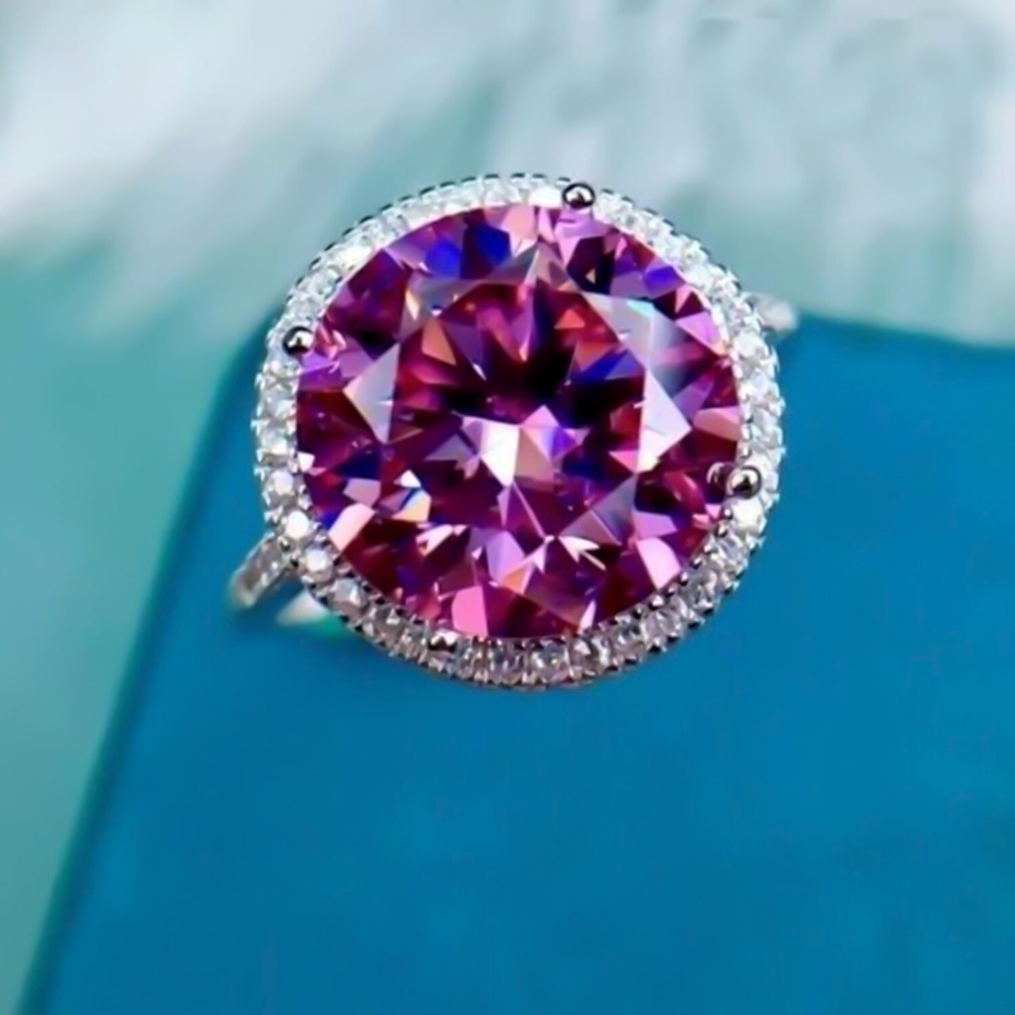 Certified Natural 4.50ct VVS1 Pink Moissanite Ring For Valentines Gift 18K Gold Pla 18K Gold Plated