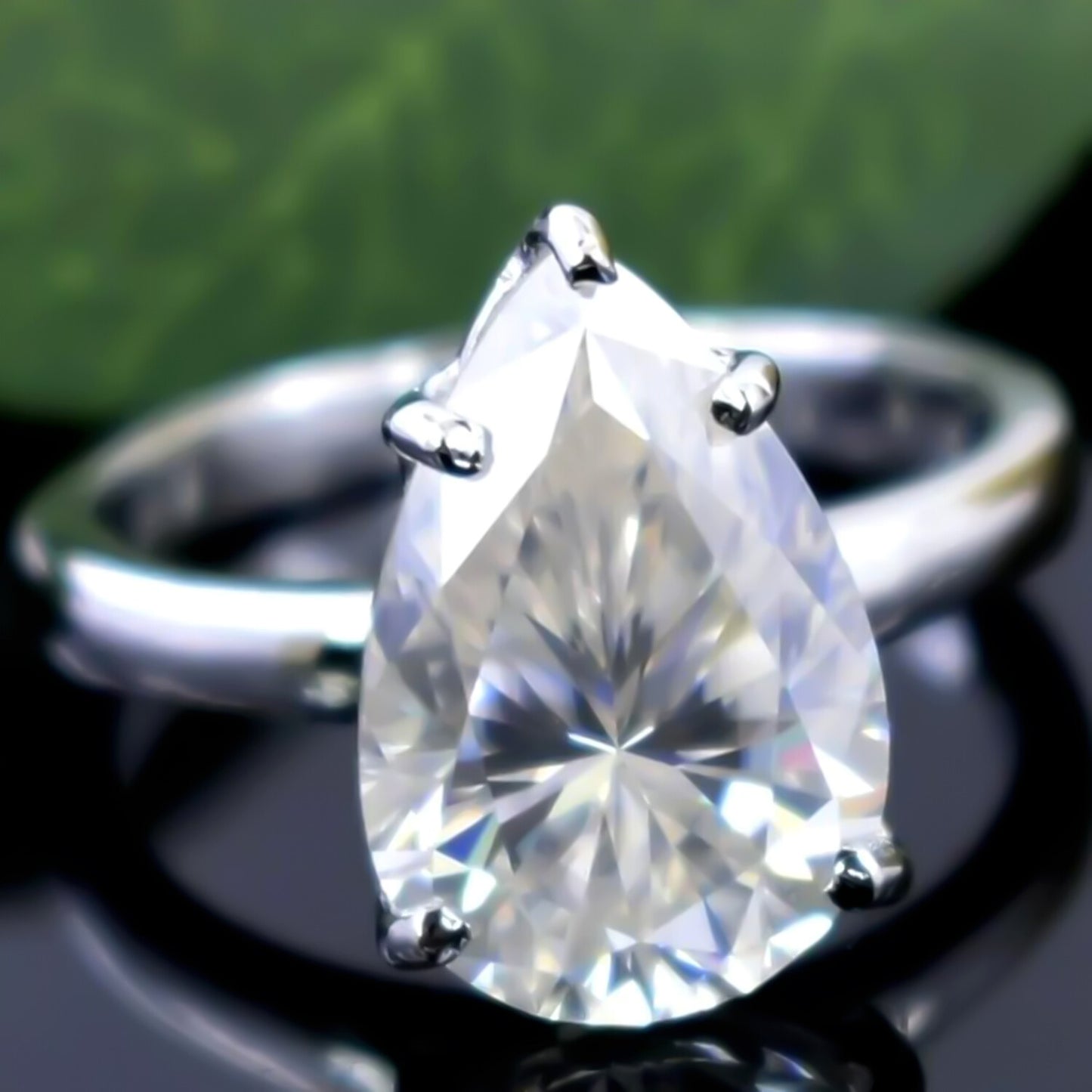 5.5ct VS1 Natural White Moissanite Ring Certified Gift For Women 18K Gold Plated Ve 18K Gold Plated