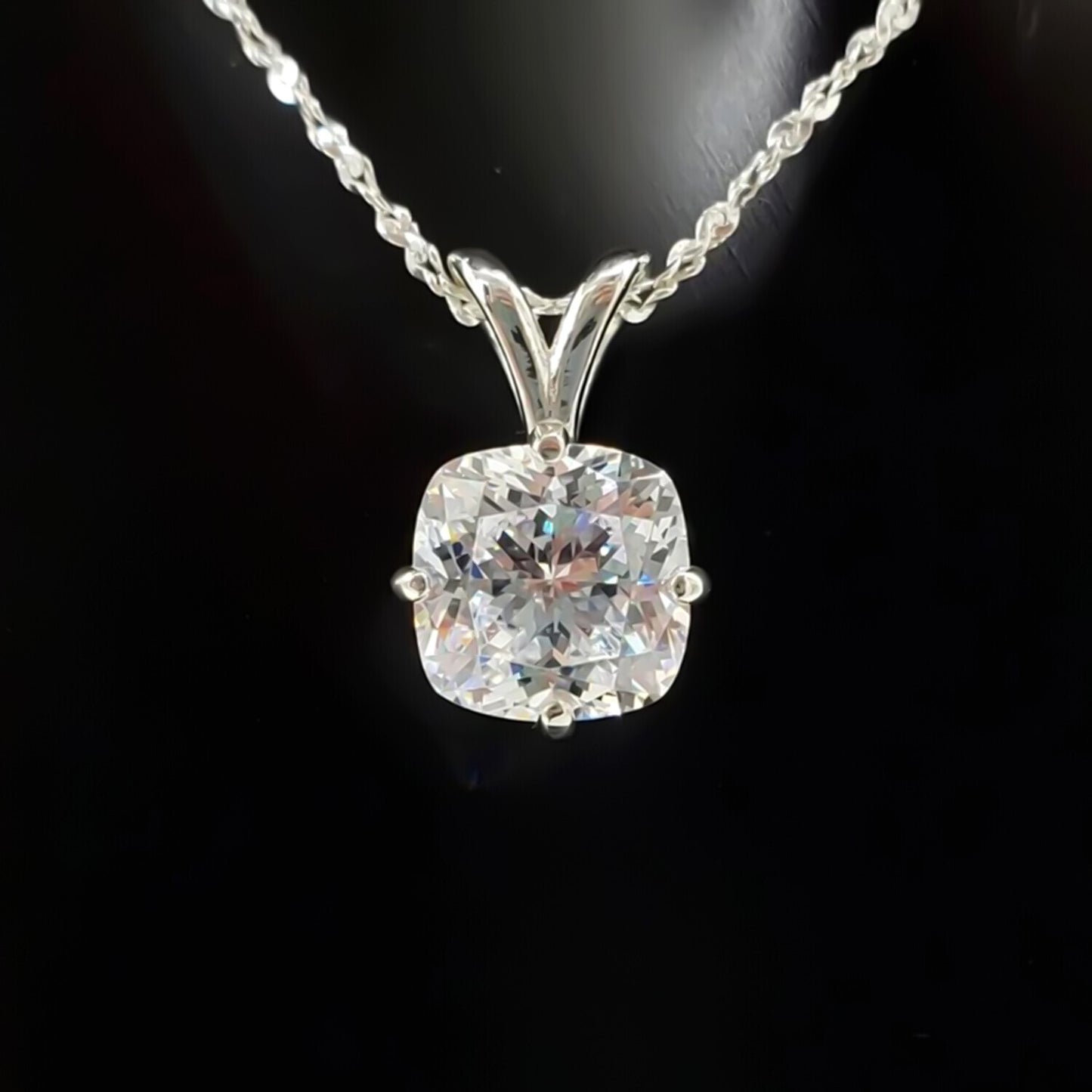 7.15 Ct Certified White Moissanite Solitaire Pendant in Gold Vermeil Jewelry - GEMHUB & CO.