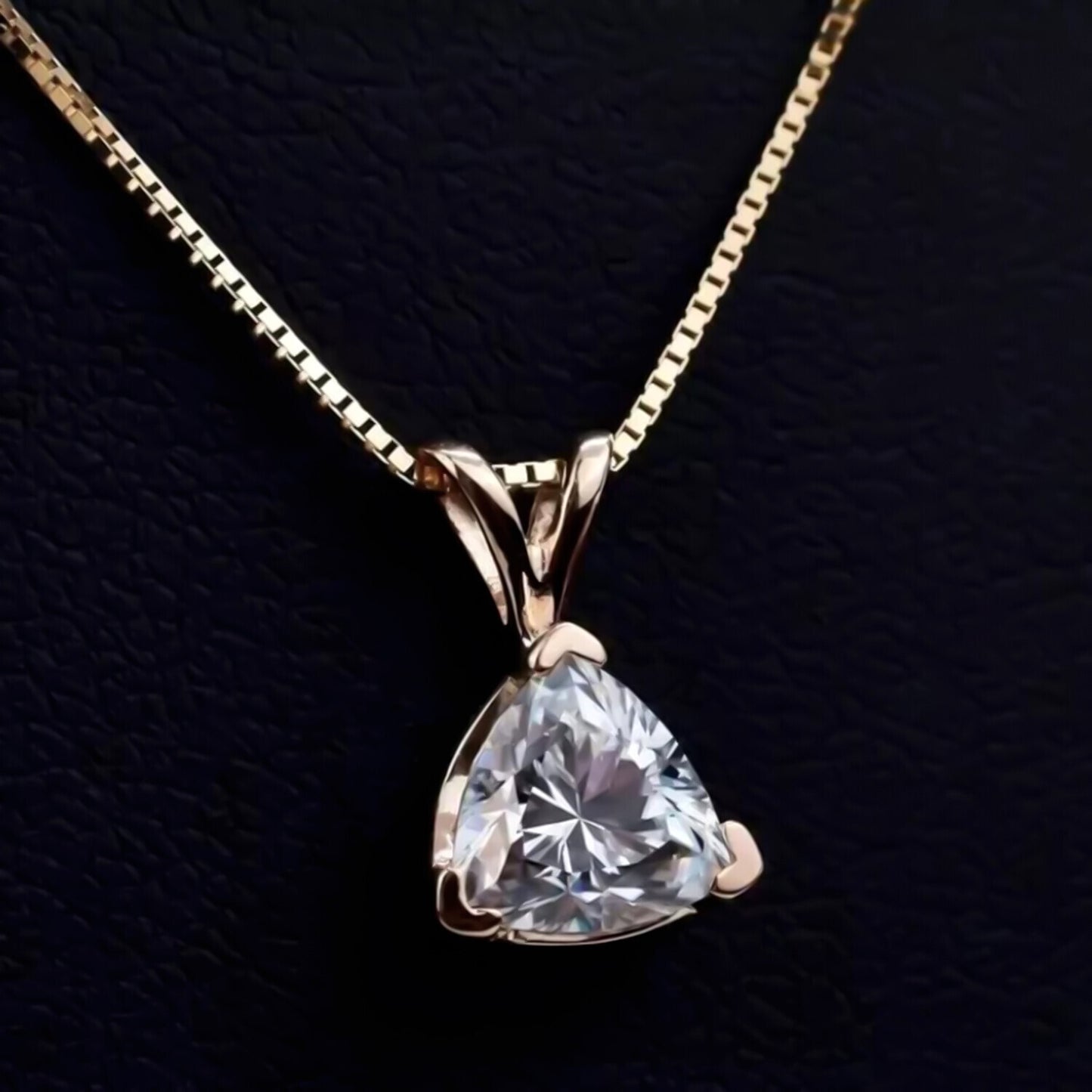 4.10 Ct White Moissanite Solitaire Pendant in Gold Vermeil Certified Gift - GEMHUB & CO.