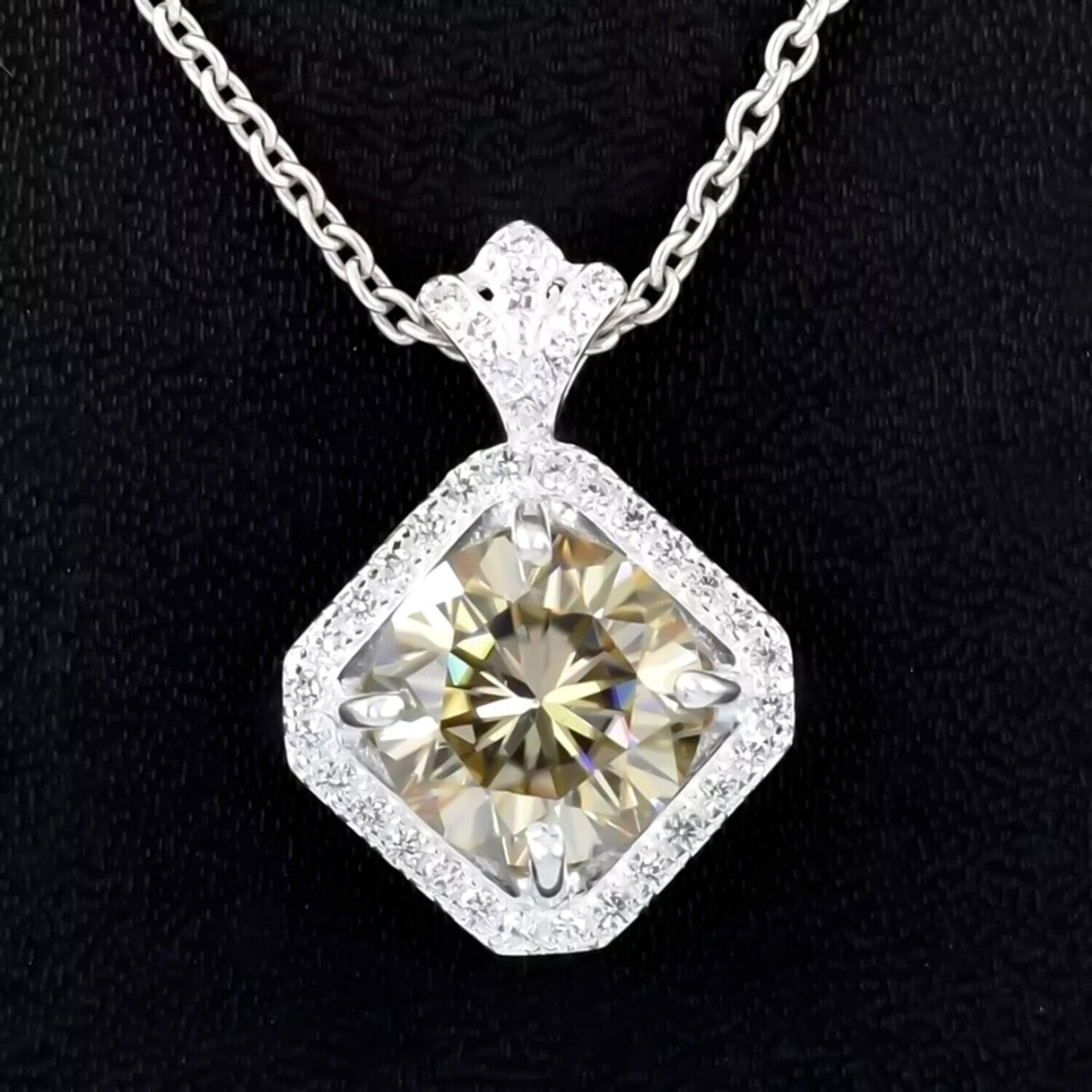 6.50 Ct Champagne Moissanite Pendant Gold Vermeil Gift for Women Black Friday - View 2 - GEMHUB & CO.