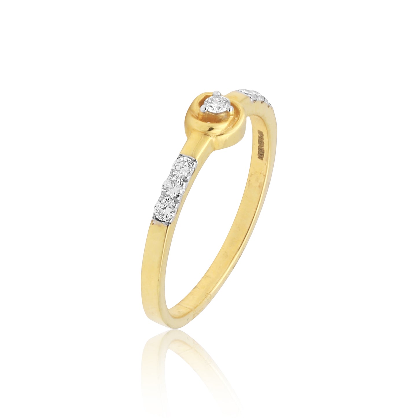 0.17 Ct. IGI Certified 18k Yellow Gold Diamond Elegant Design Ladies Ring - view 5