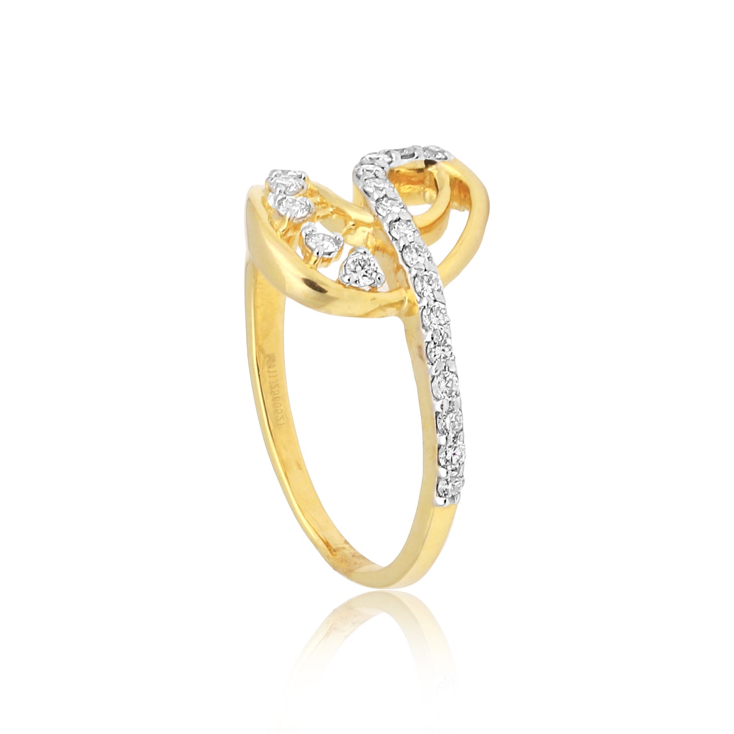 0.23 Ct. IGI Certified Natural Diamond 18k Solid Yellow Gold Infinity Ring - view 4