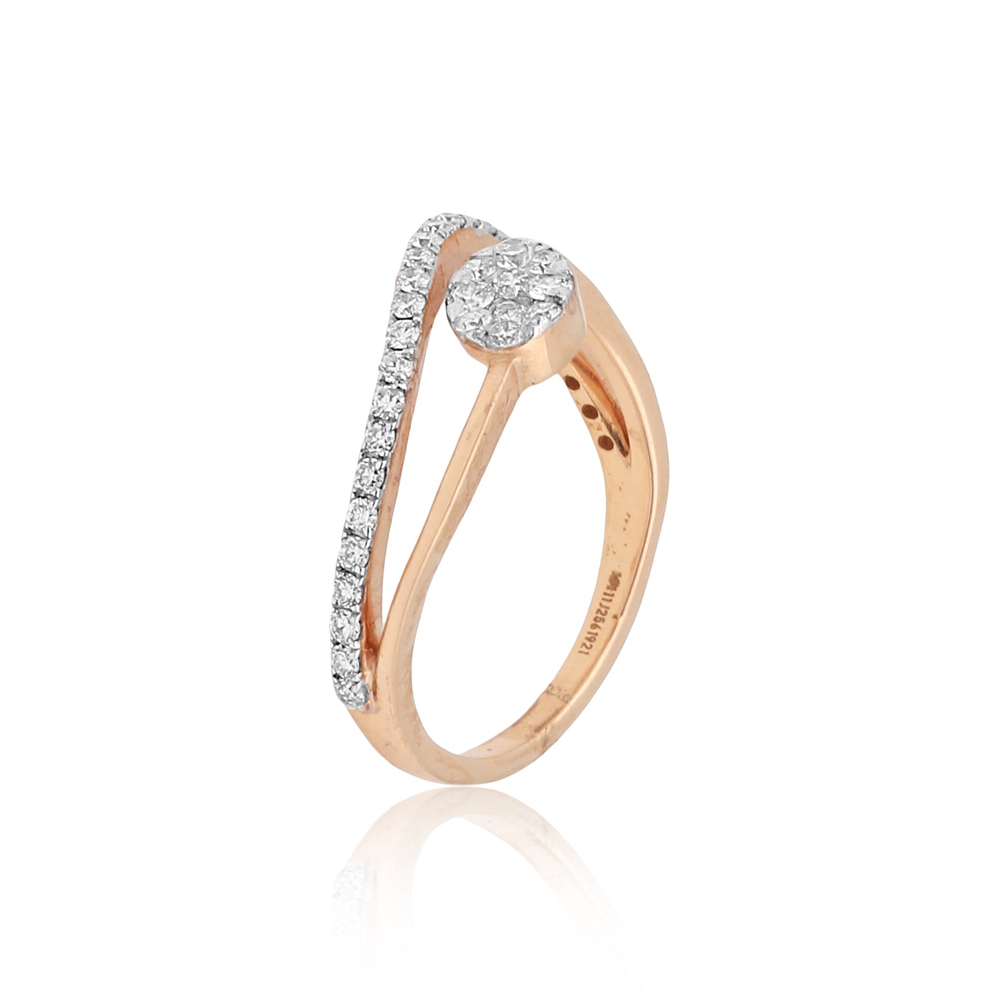 0.45 Ct. IGI Certified 18k Rose Gold Diamond Swirl Ring - Gold & Diamonds - view 5