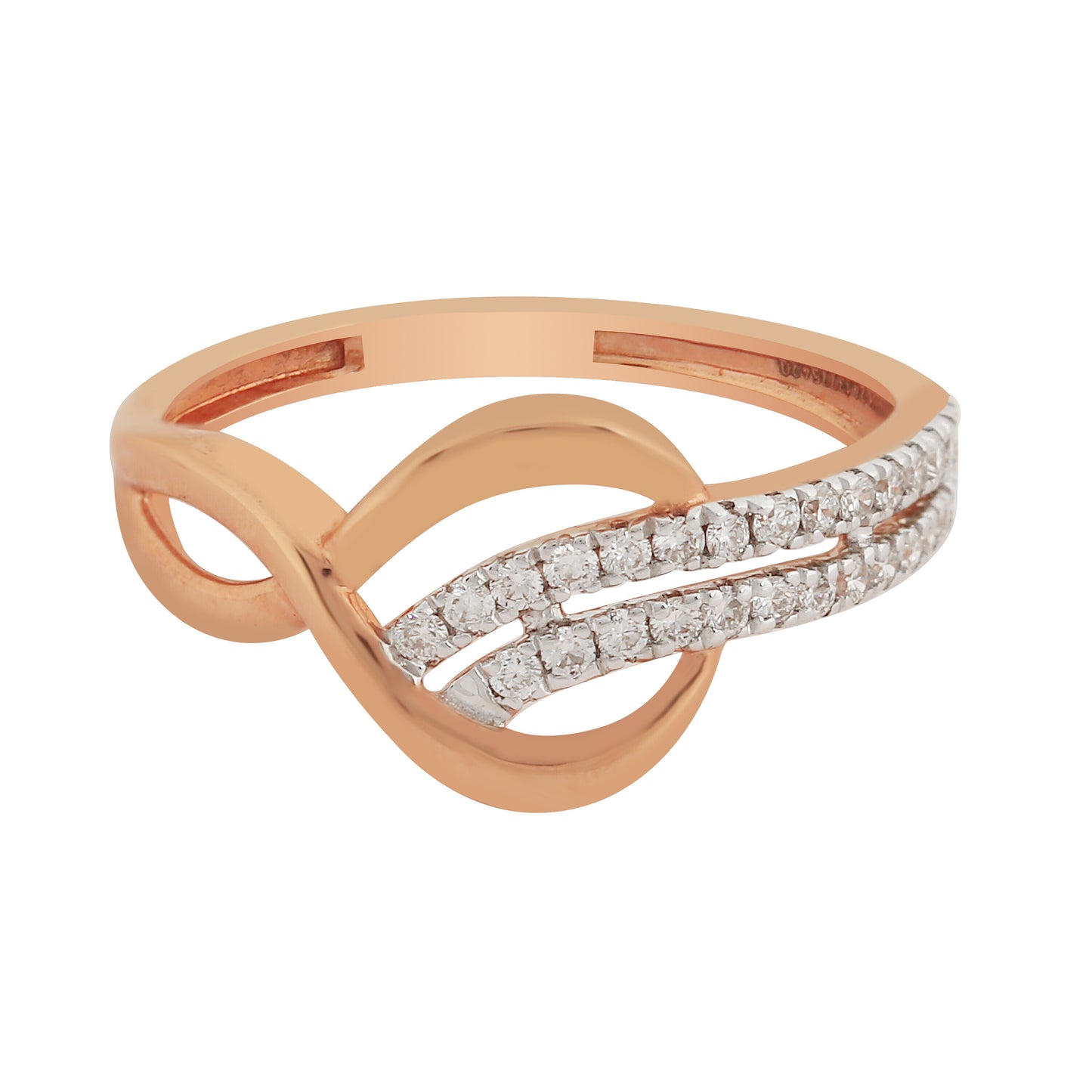 0.25 Ct. IGI Certified Natural Diamond 18k Rose Gold Cluster Ring For Women