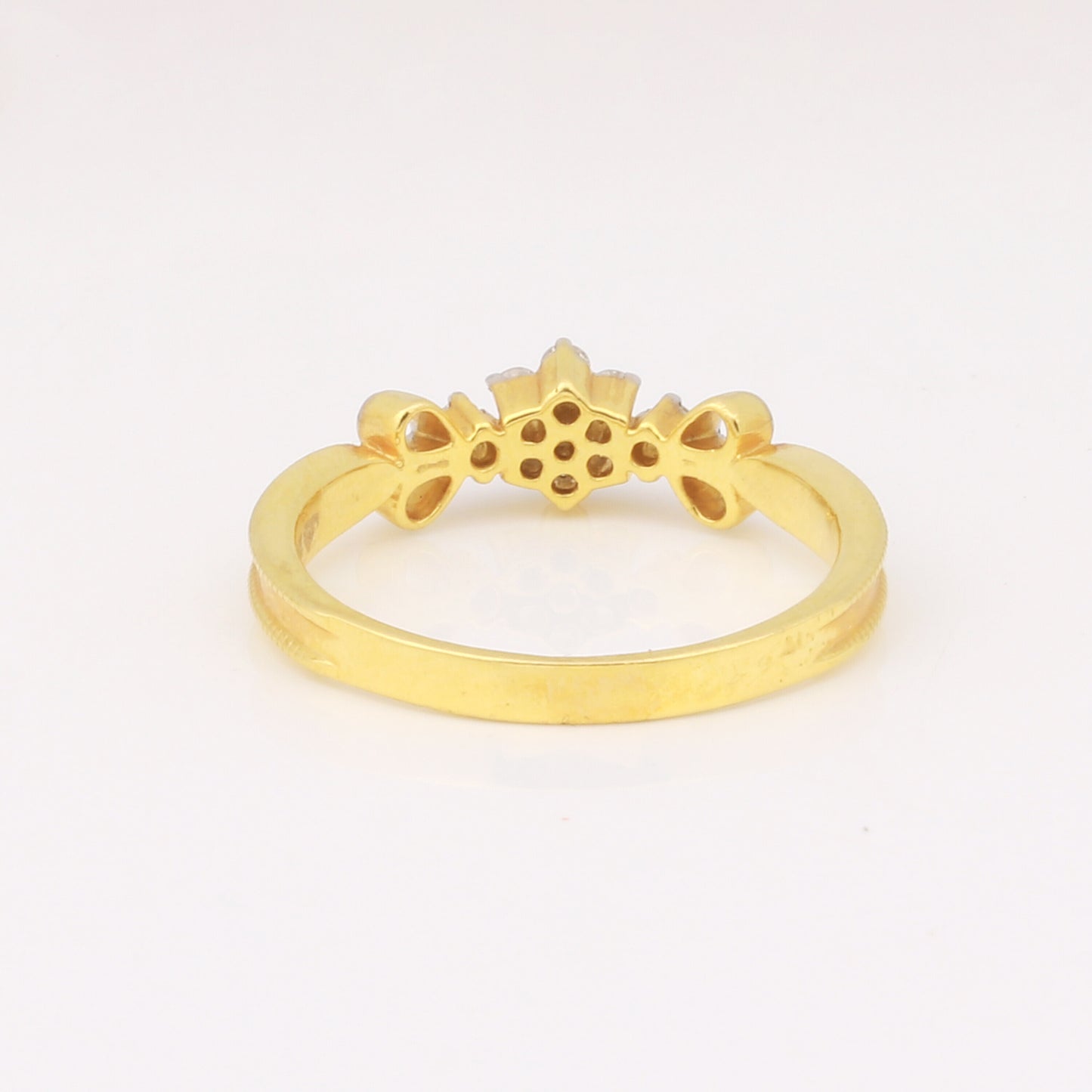 0.10 Ct. IGI Certified Delicate Diamond Flower Ring 18K Yellow Gold Fine Jewelry - view 7