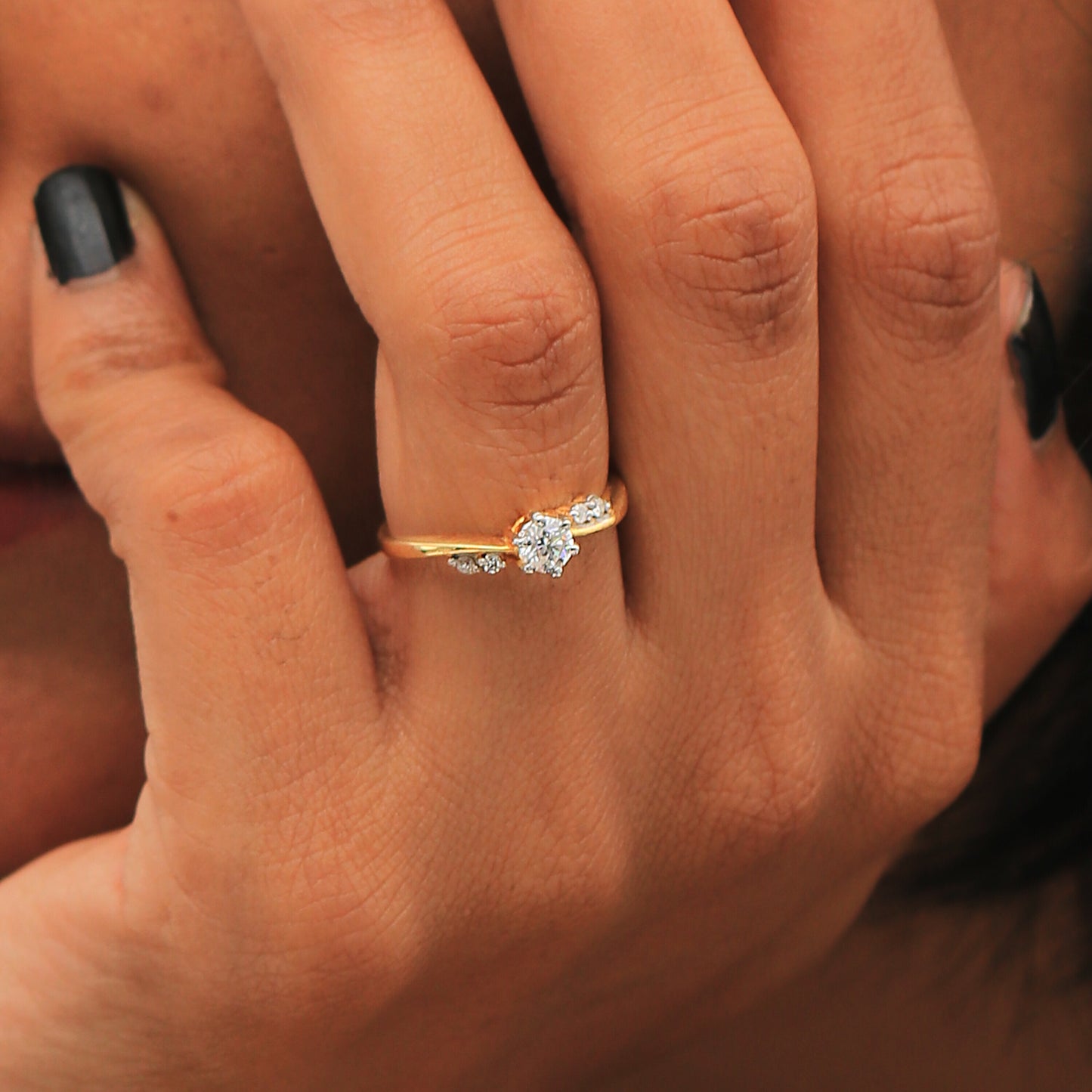 0.40 Ct. IGI Certified 18K Yellow Gold GH VS Diamond Twist Engagement Ring - view 6