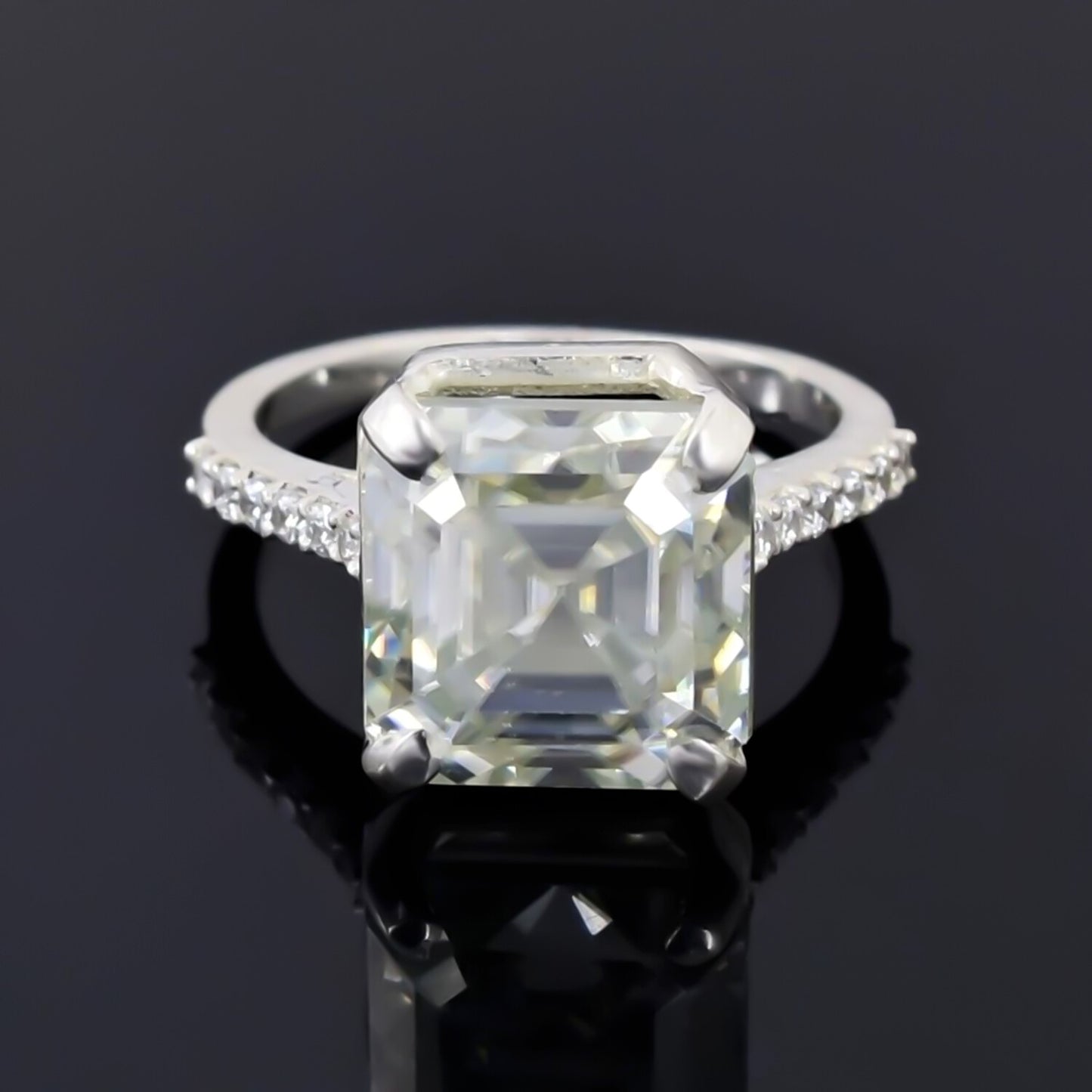 Certified 8.75ct VS1 White Moissanite Ring Jewelry for Christmas 18K Gold Plated Ve 18K Gold Plated