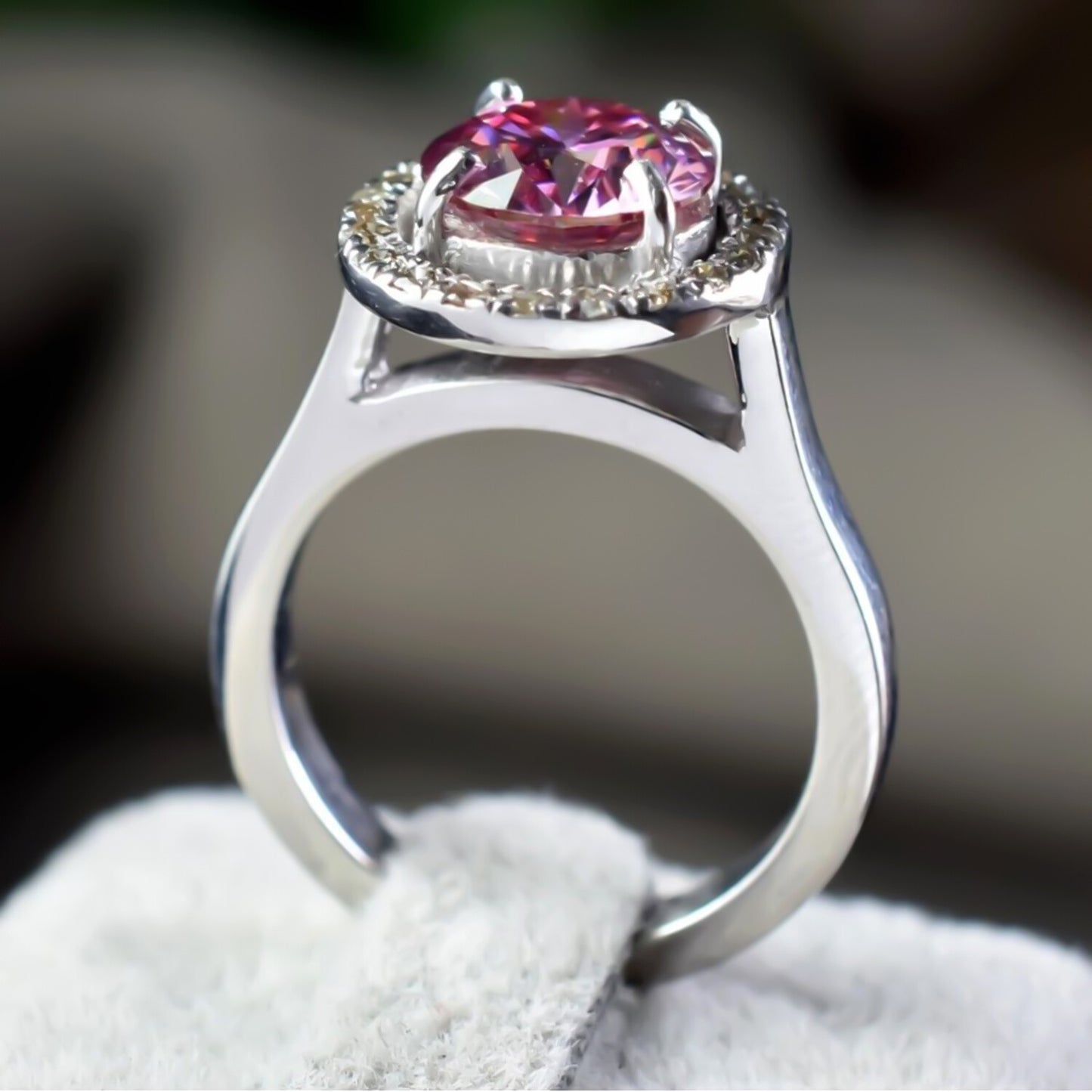 Certified 2.50ct VVS1 Pink Moissanite Ring Jewelry Birthday Gift 18K Gold Plated Ve 18K Gold Plated