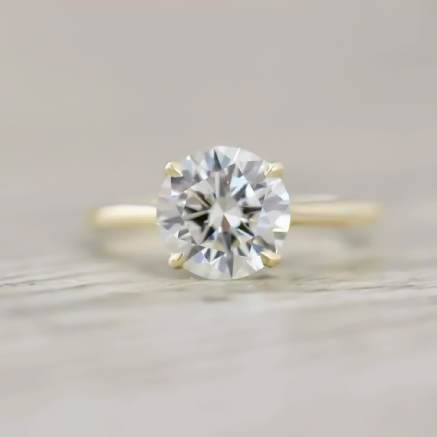 Certified 2.35ct VS1 White Moissanite Ring Birthday Gift Jewelry 18K Gold Plated Ve 18K Gold Plated