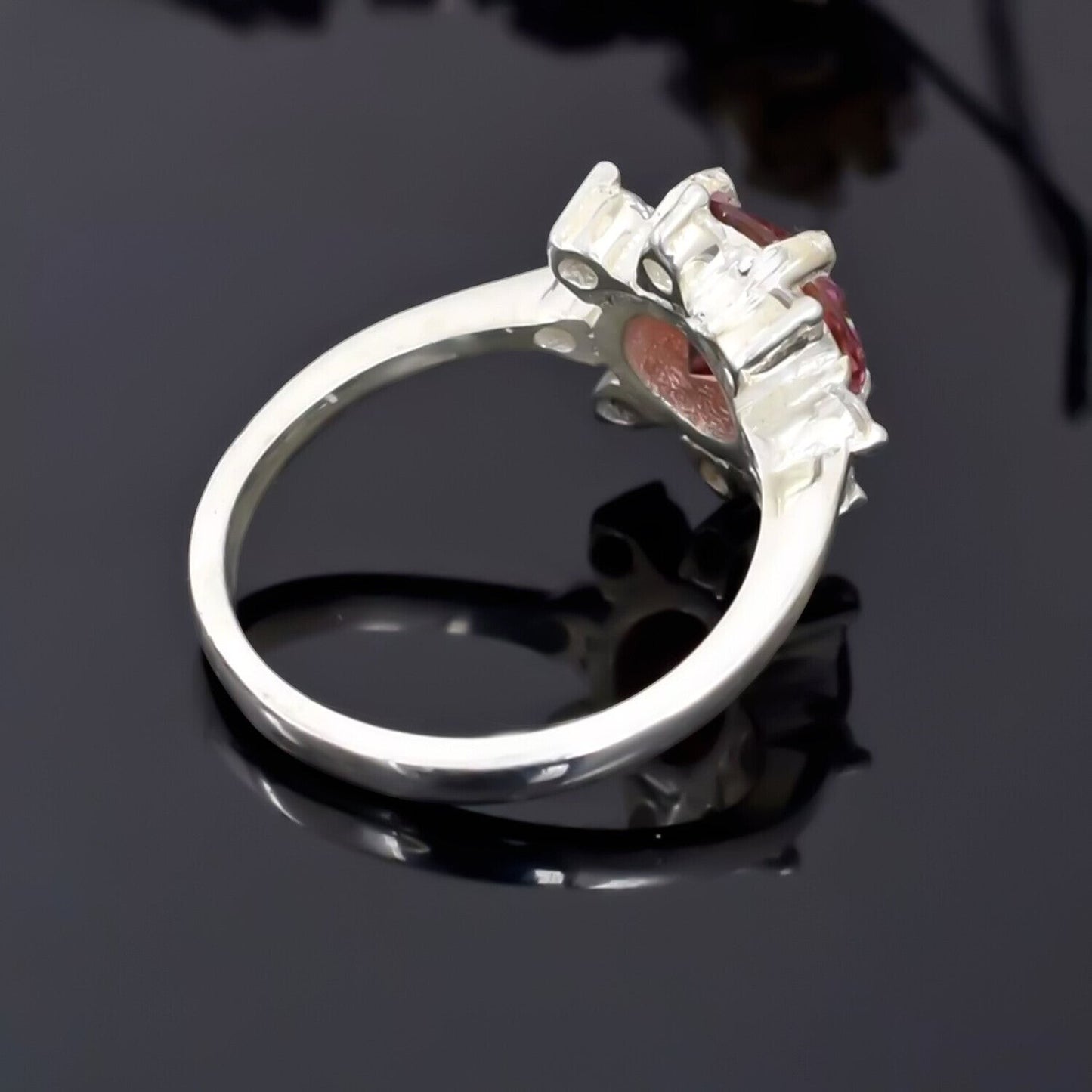 Certified 2.5ct Natural VVS1 Pink Moissanite Solitaire Ring in 18K Gold Plated Verm 18K Gold Plated