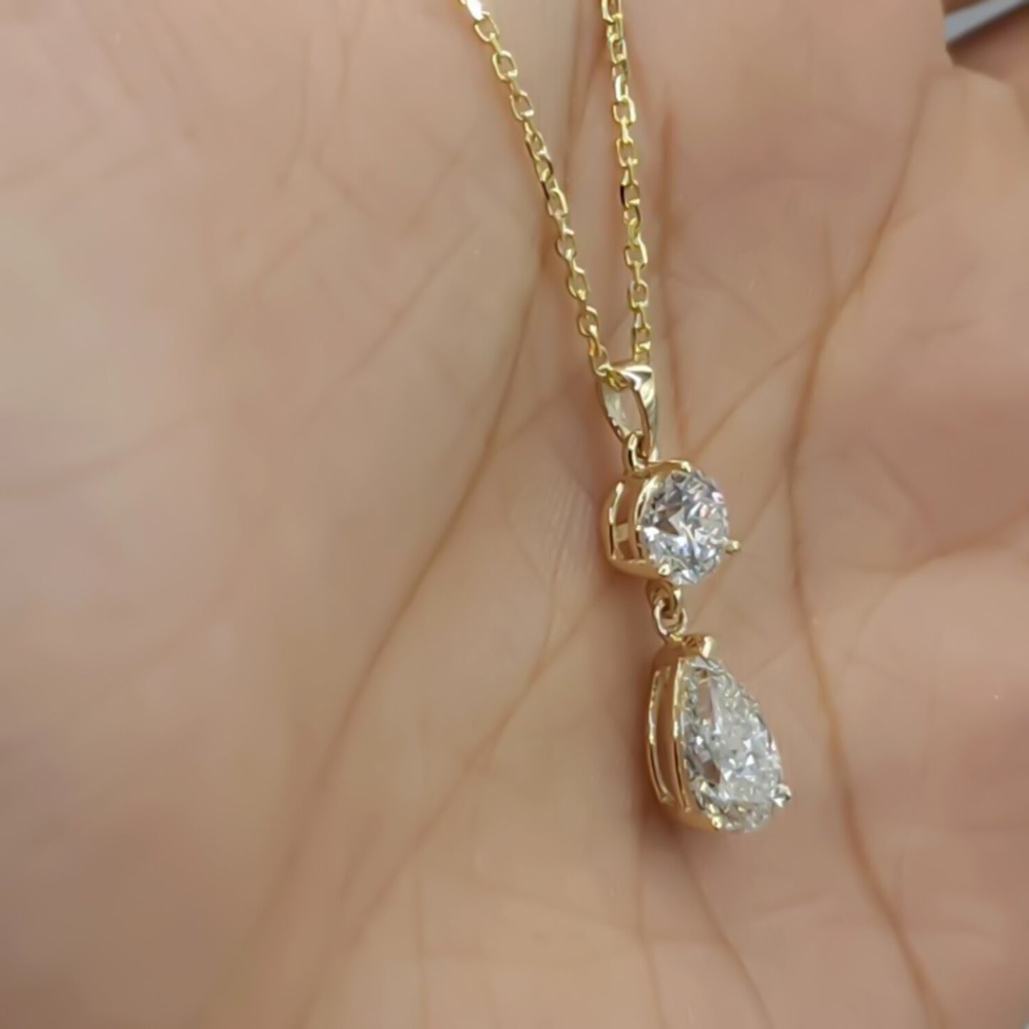 Beautiful 3Ct Certified Round Cut White Moissanite Pendant In 18K Gold Plated Verm 18K Gold Plated