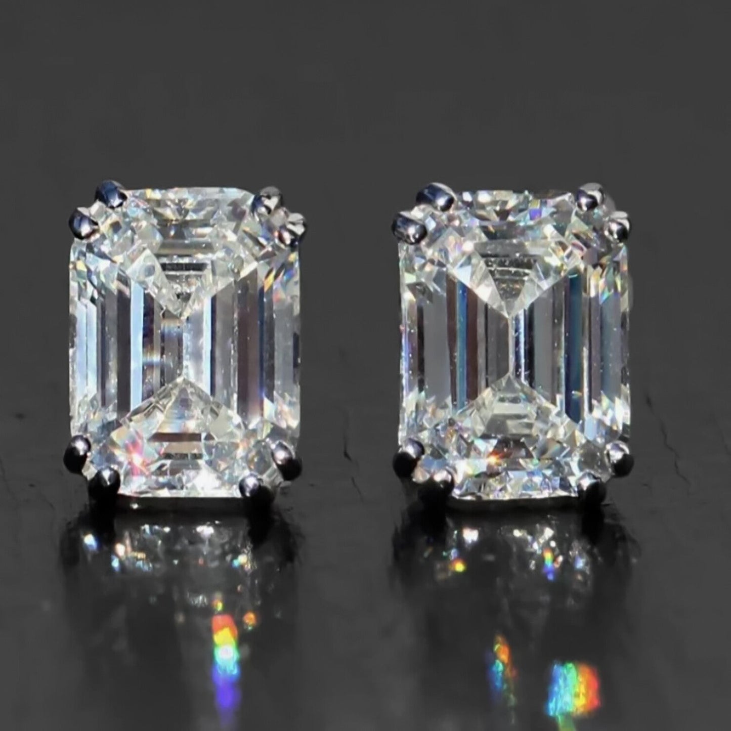 5.00 Ct White Moissanite Solitaire Studs In Gold Vermeil For Girls