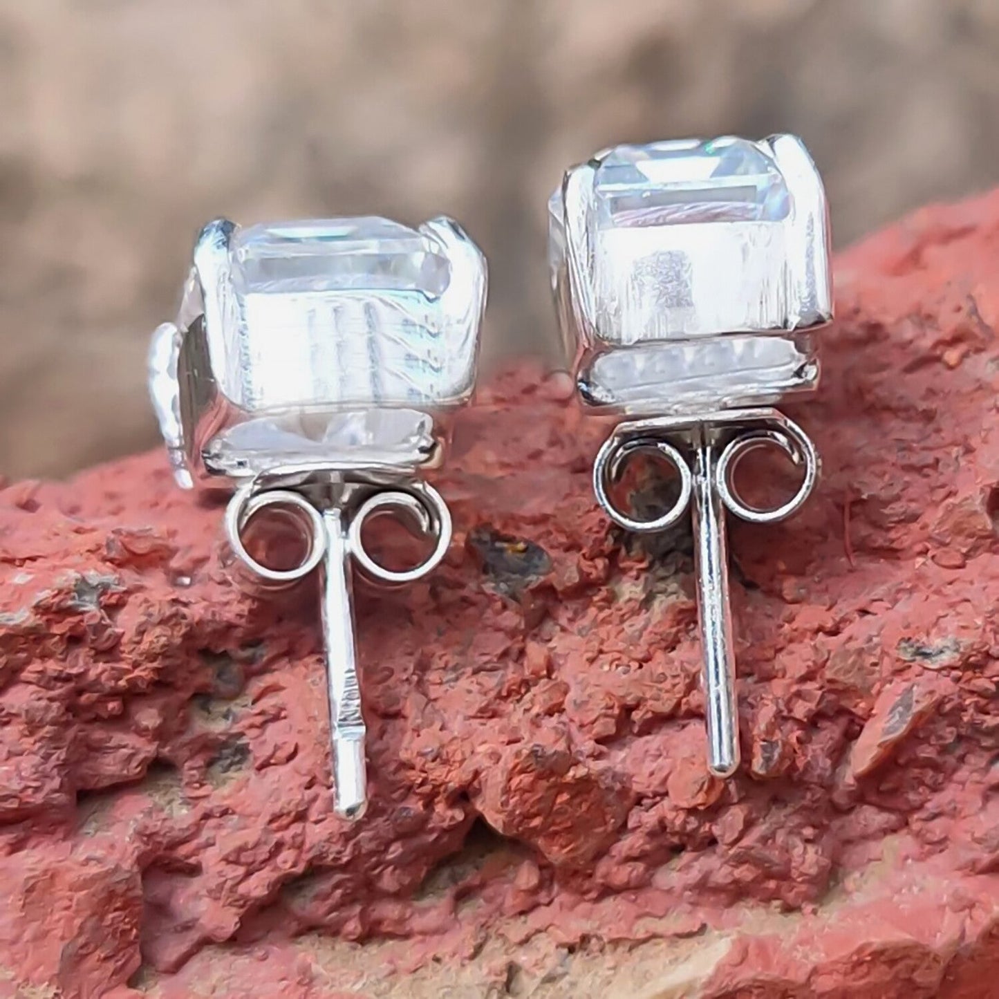 5.00 Ct White Moissanite Solitaire Studs In Gold Vermeil For Birthday