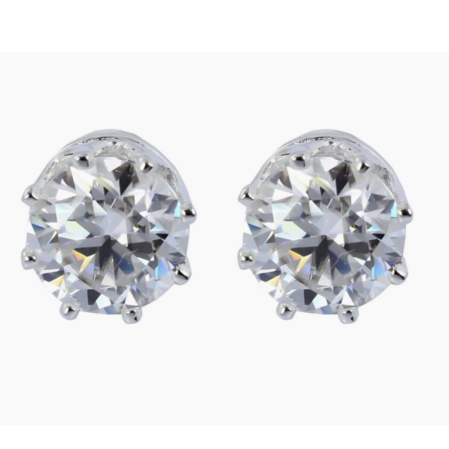 5.00 Ct Certified White Moissanite Solitaire Studs In Gold Vermeil - GEMHUB & CO.