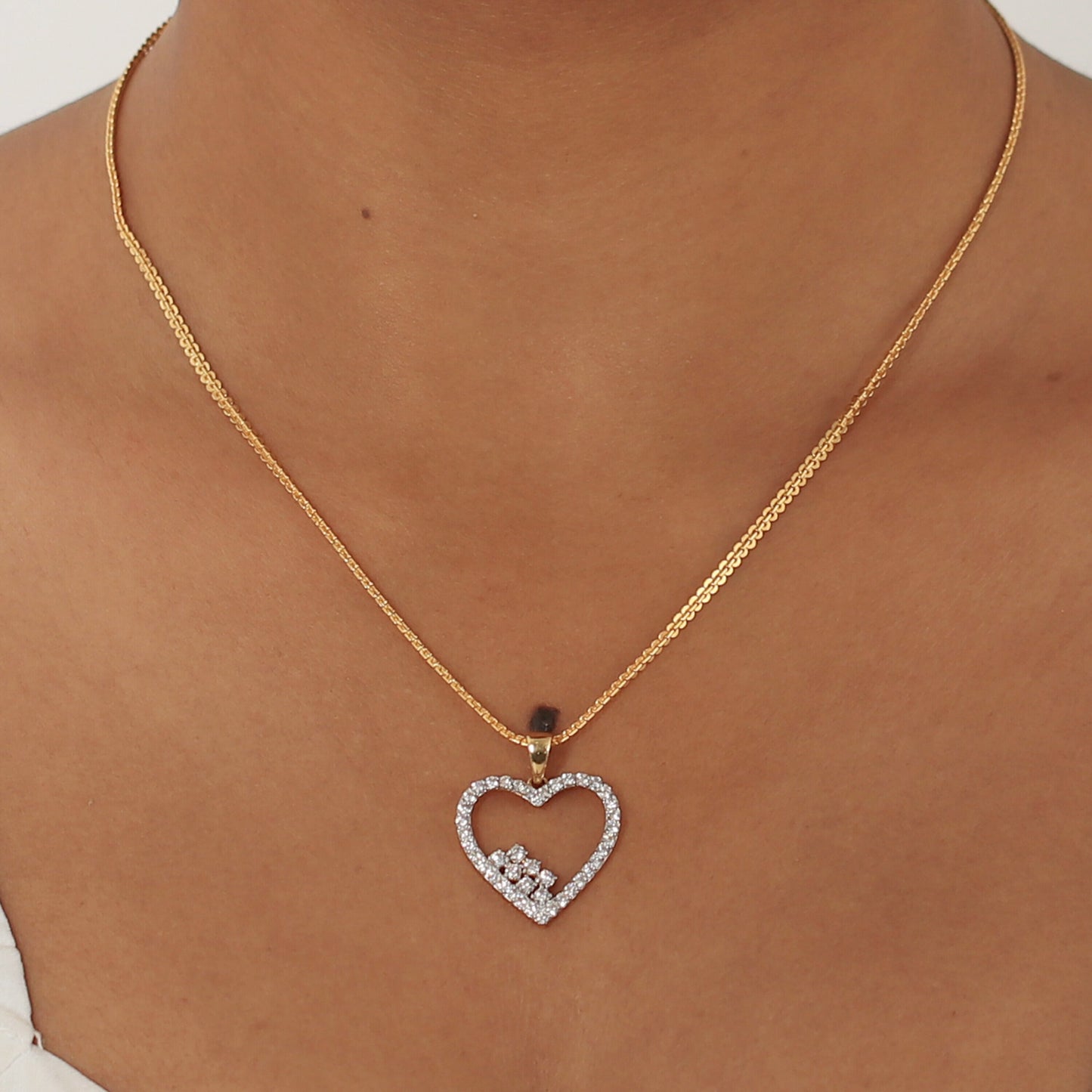 Delicate 0.82 Ct Diamond Necklace Pendant 18K Gold IGI Certified Jewelry - view 5