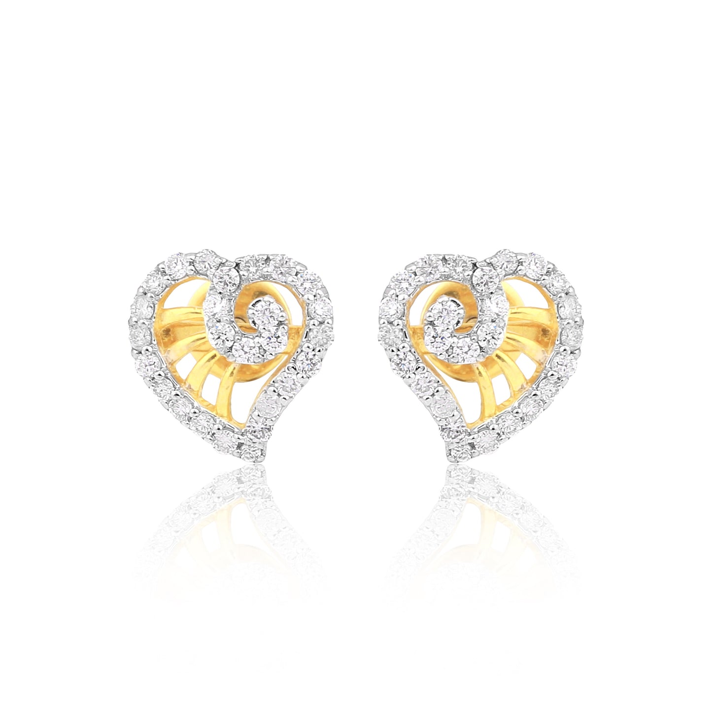 Classic Jewelry 0.56 Ct Round Diamond Earrings IGI Certified SI2-I1 18K Gold