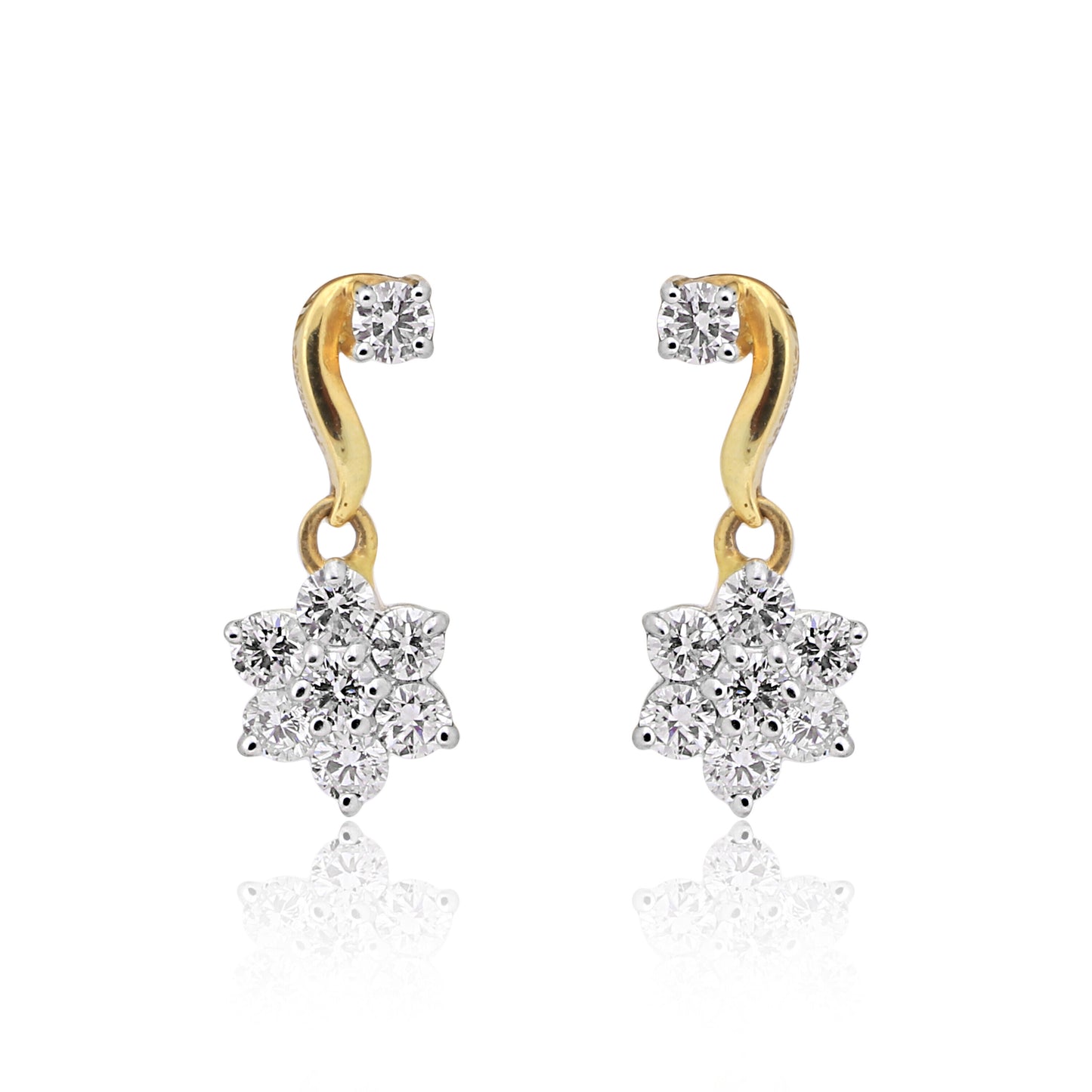 IGI Certified 1.09 Ct Round Diamond Earrings H-I VS Premium Stud Tops